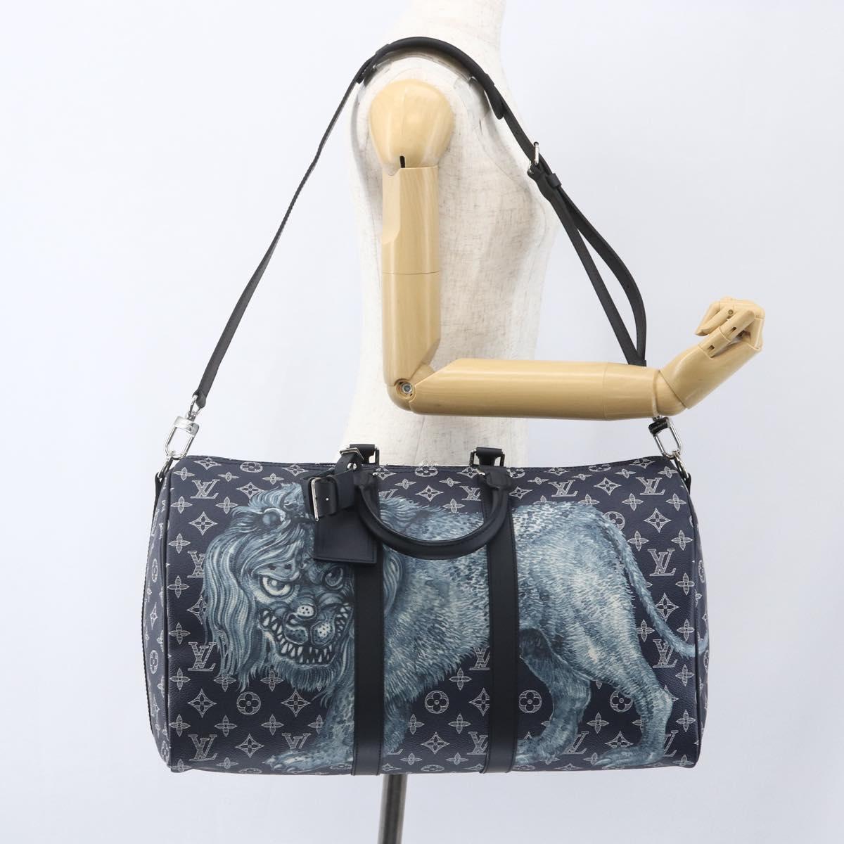 LOUIS VUITTON Monogram Savanna Keepall Bandouliere 45 Bag M54129 Auth 159443SM