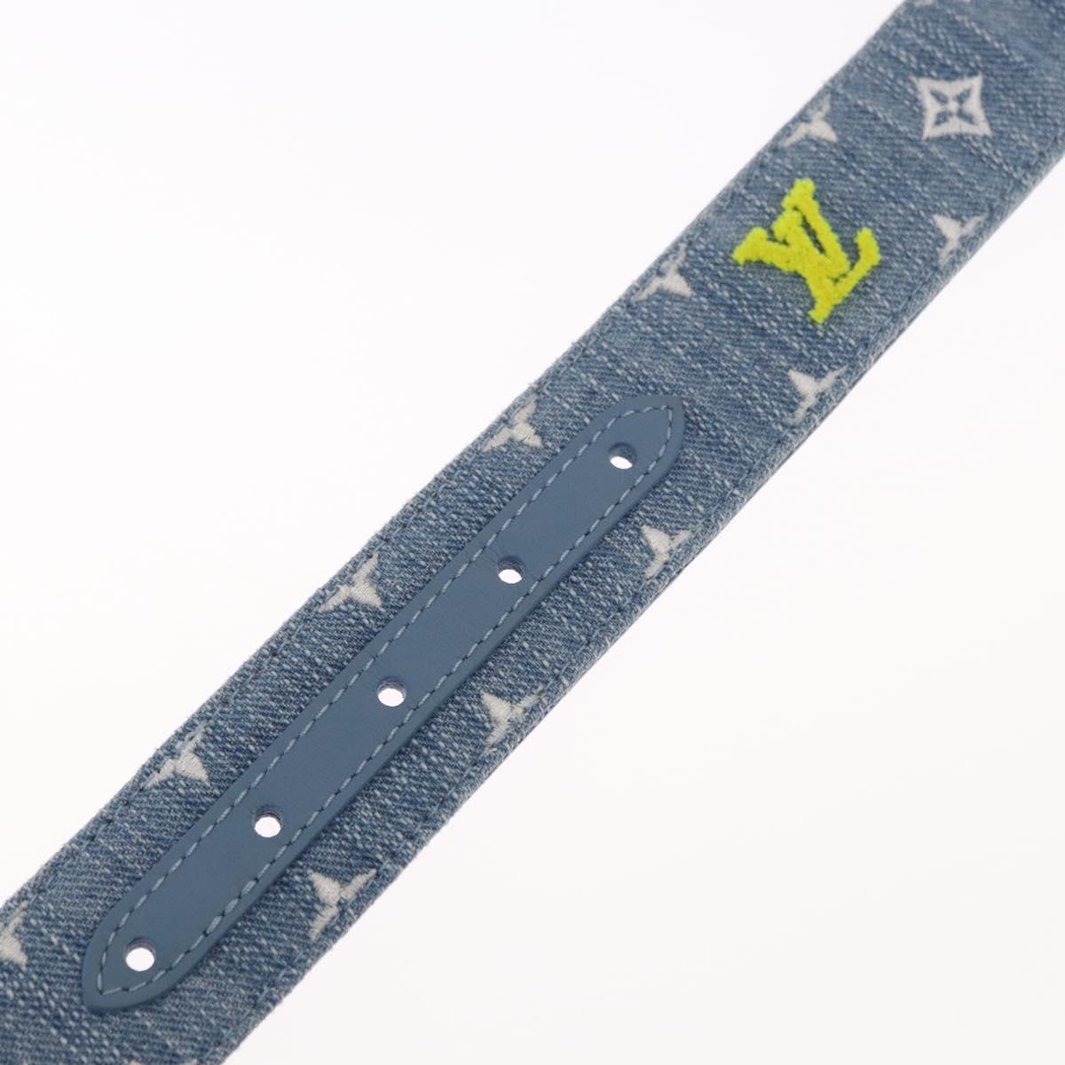 LOUIS VUITTON Monogram Denim CeintureLV New Wave Belt Blue M0146 Auth 159446SM