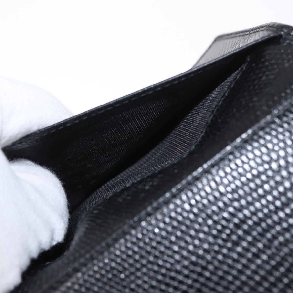 Salvatore Ferragamo Shoulder Wallet Vala Leather Black Gold Auth 159452