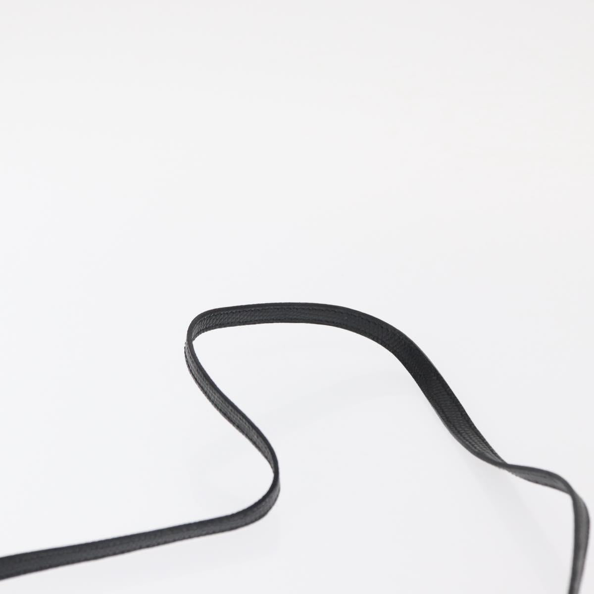 Salvatore Ferragamo Shoulder Wallet Vala Leather Black Gold Auth 159452