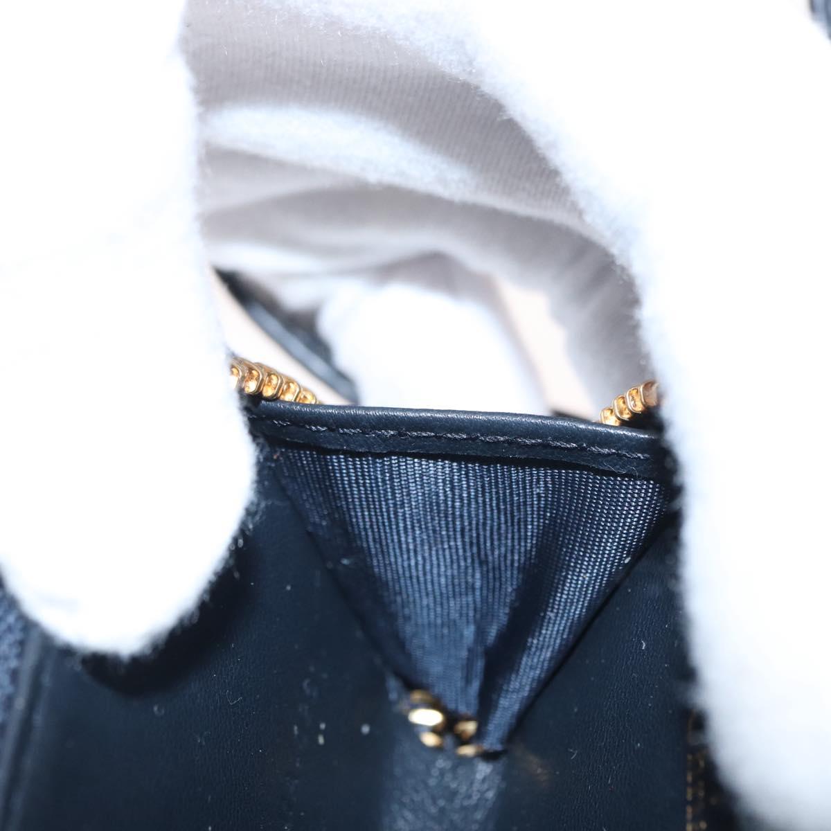 Christian Dior Trotter Canvas Phone Shoulder Shoulder Bag Navy Gold Auth 159453M