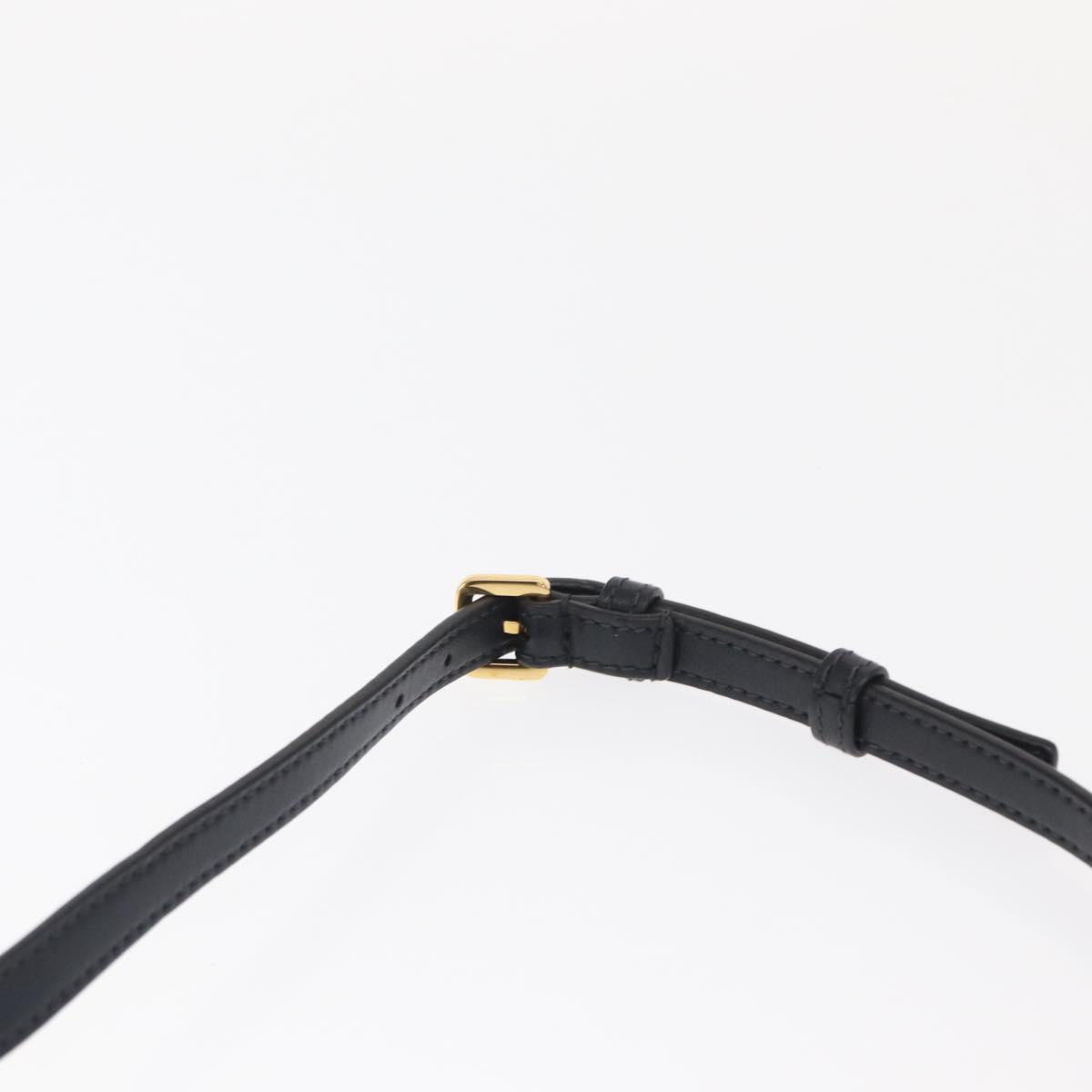 Christian Dior Trotter Canvas Phone Shoulder Shoulder Bag Navy Gold Auth 159453M