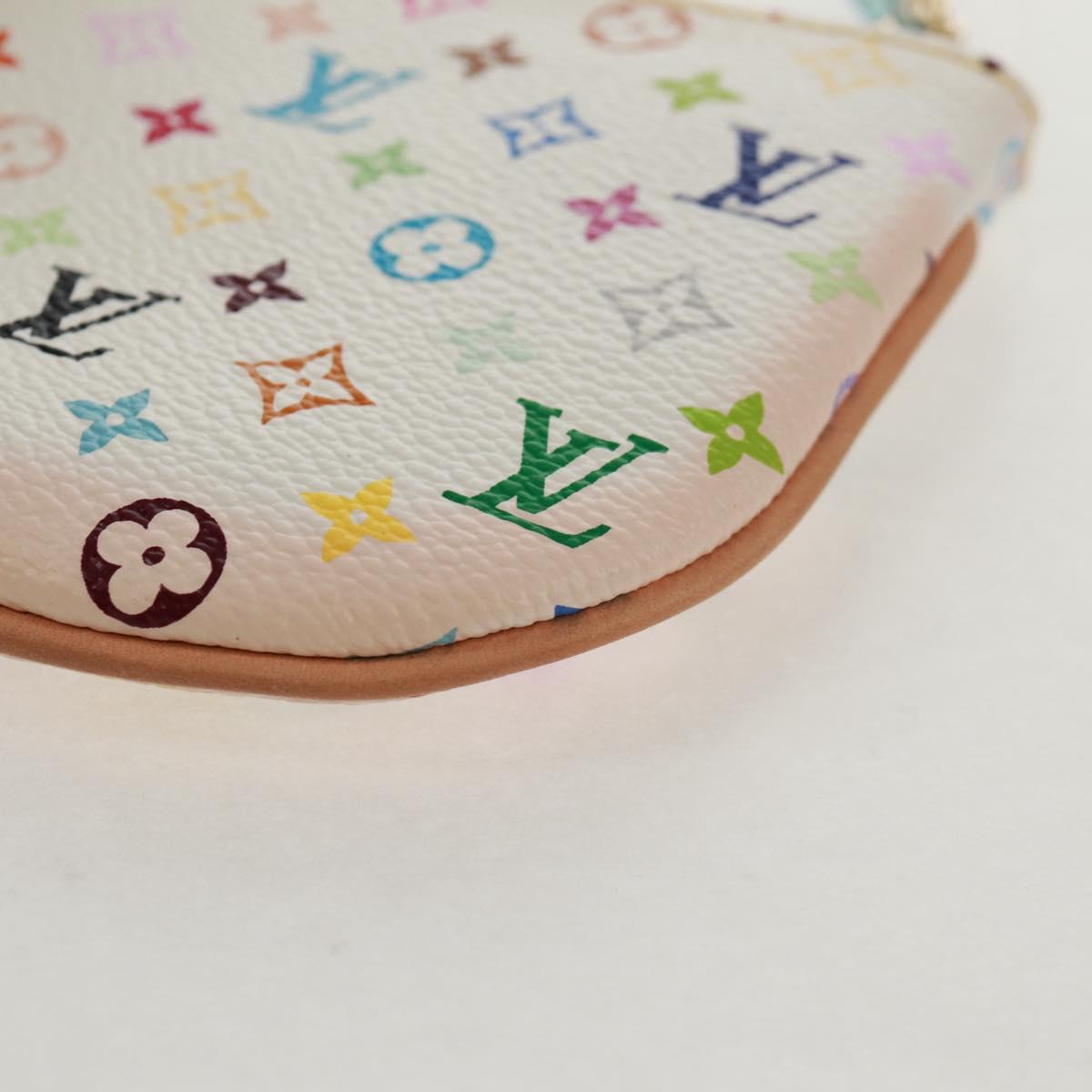 LOUIS VUITTON Monogram Multicolor Pochette MM Pouch White M60028 LV Auth 159454V
