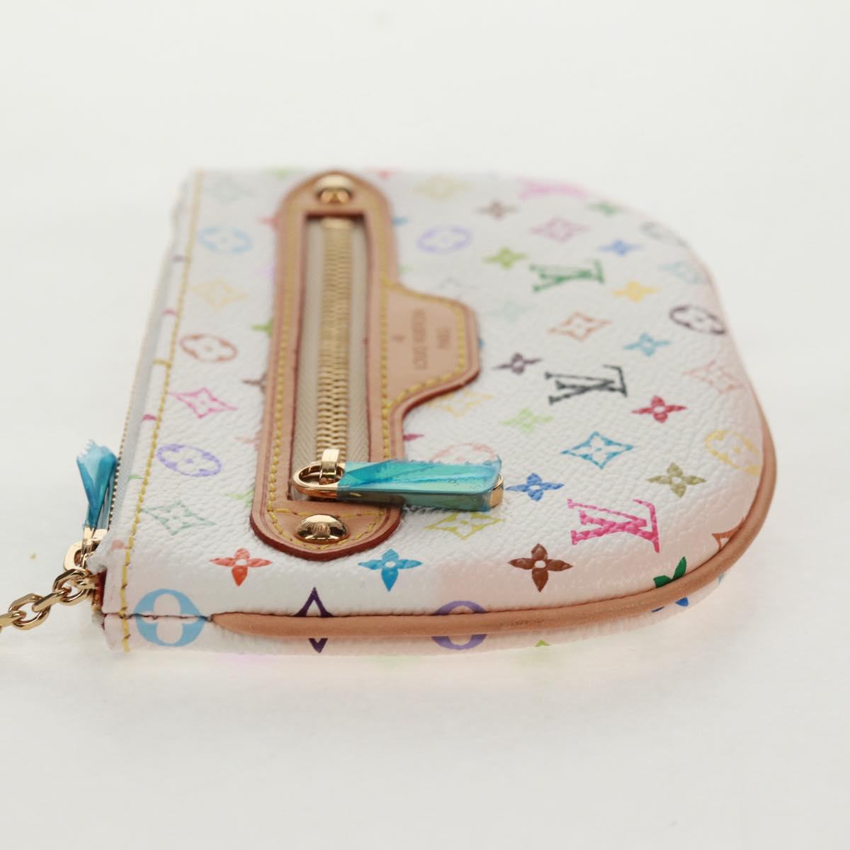 LOUIS VUITTON Monogram Multicolor Pochette MM Pouch White M60028 LV Auth 159454V