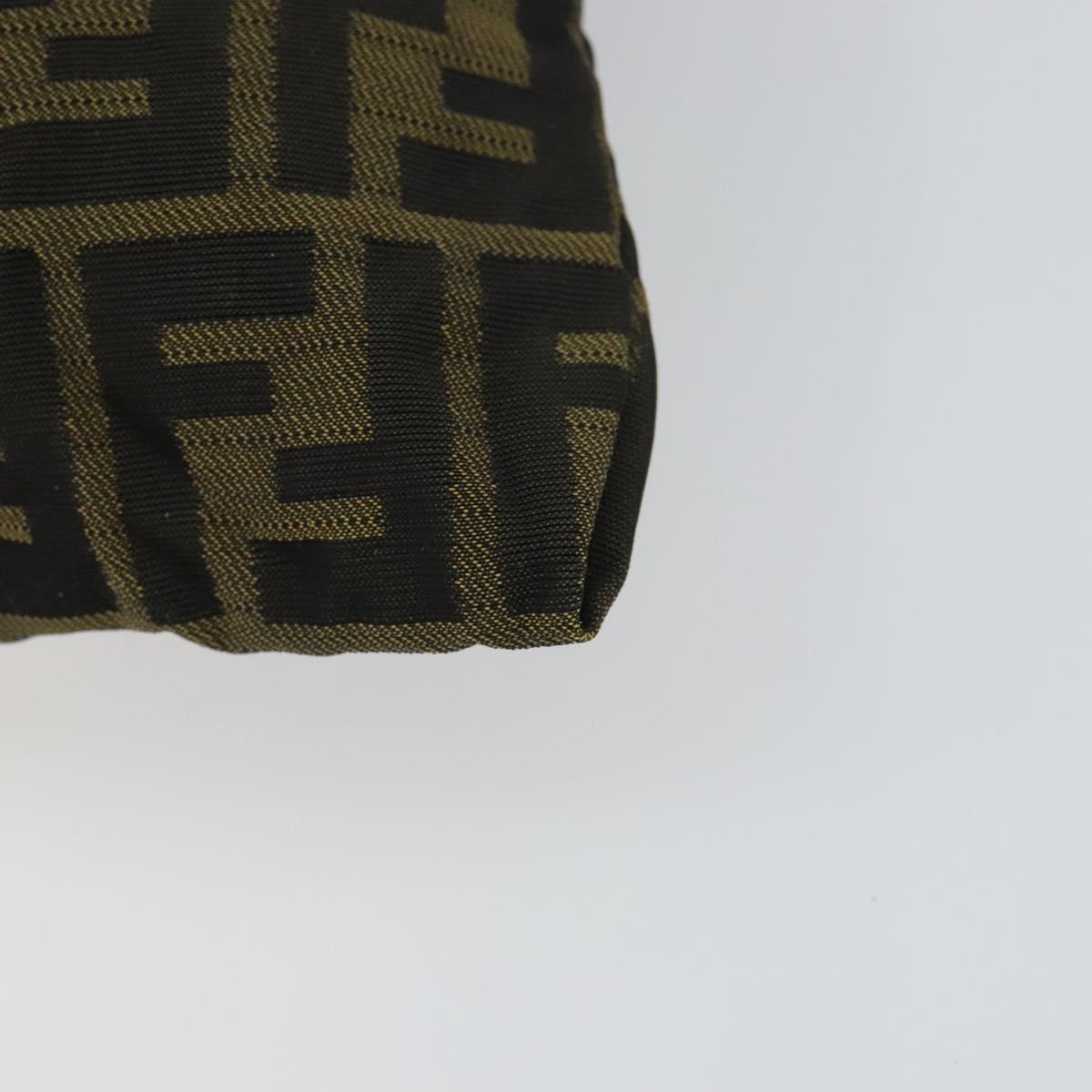 FENDI Zucca Canvas Purse Brown Black Auth 159458