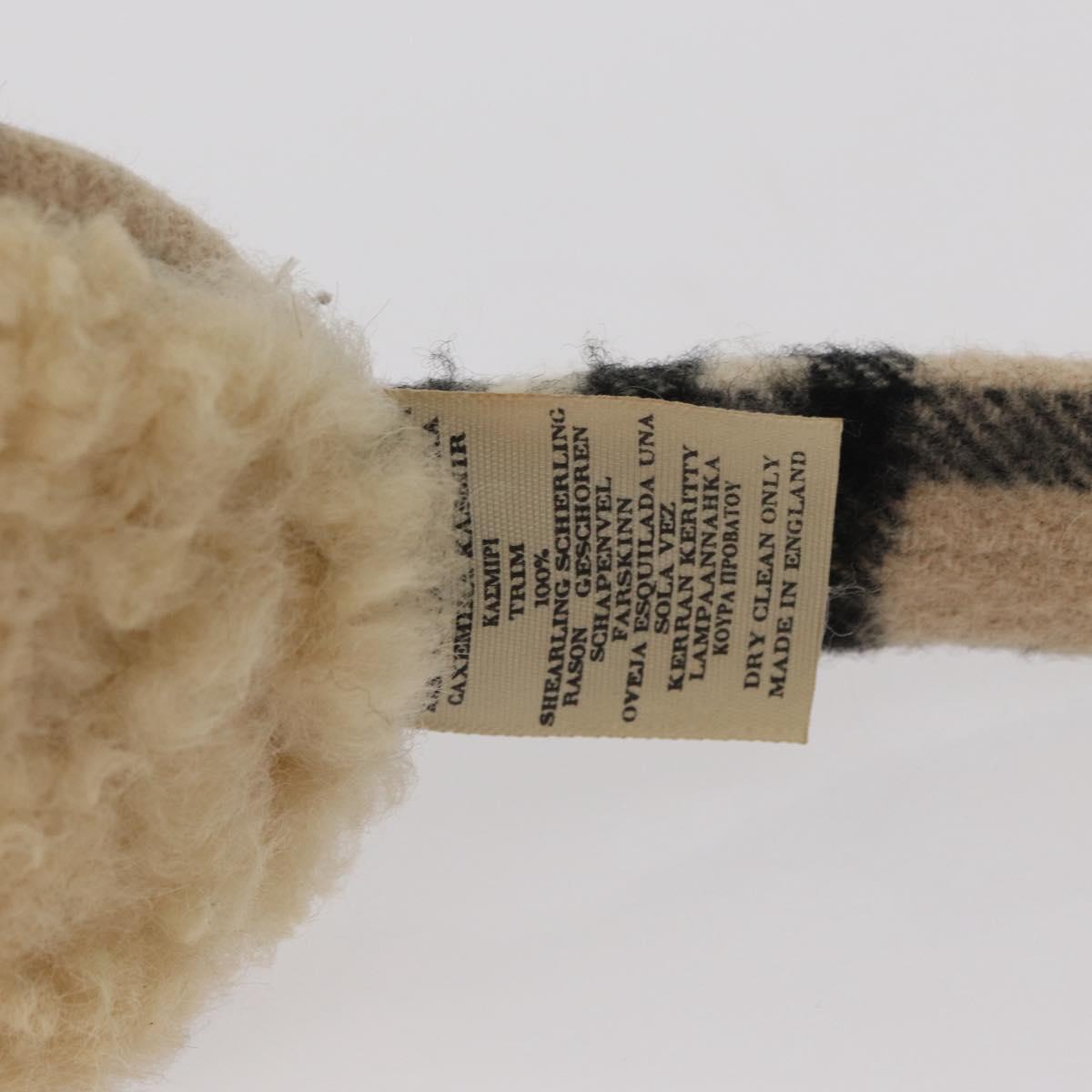 BURBERRY Nova Check Earmuff Wool Beige Auth 159465