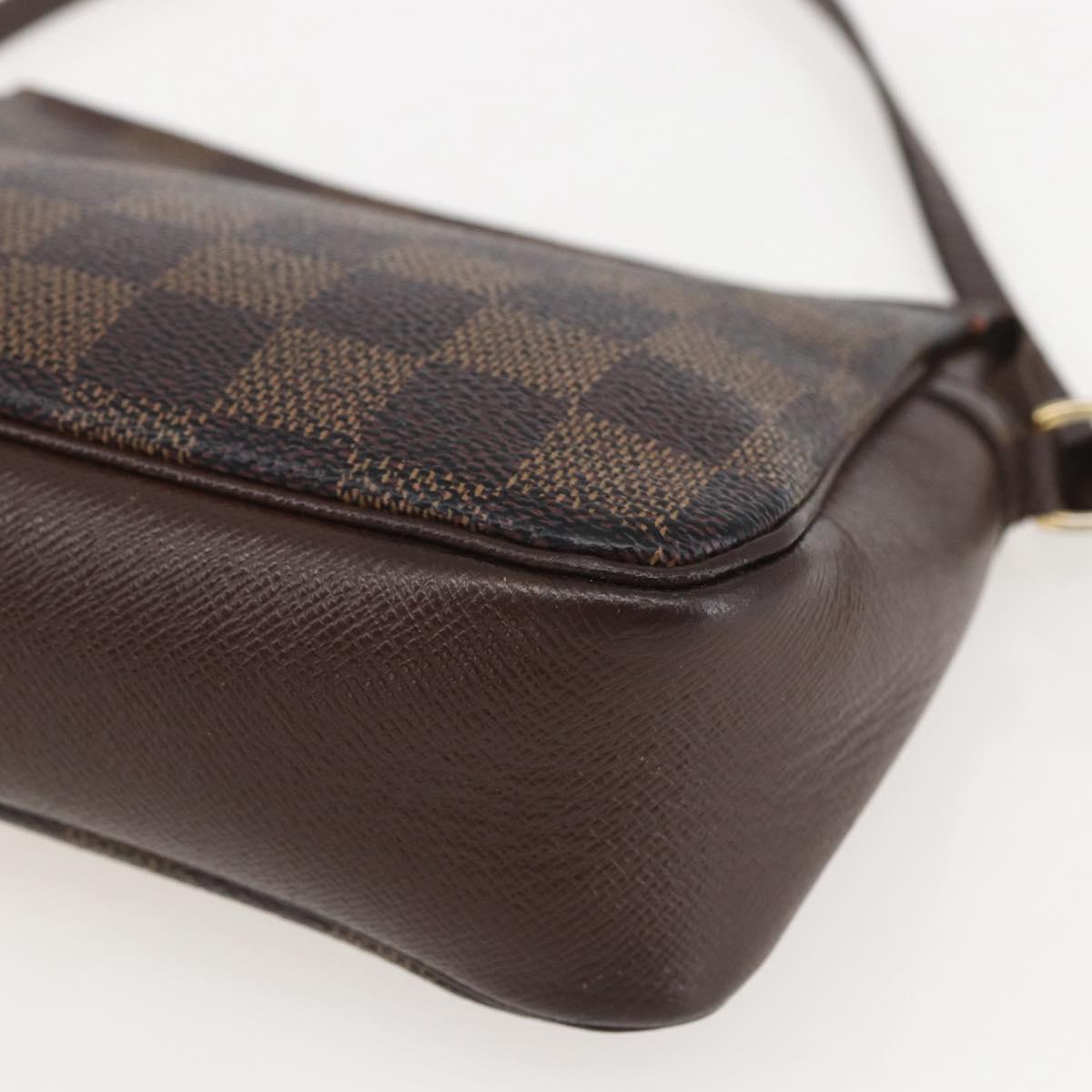 LOUIS VUITTON Damier Ebene Trousse Makeup Pouch N51982 LV Auth 159468