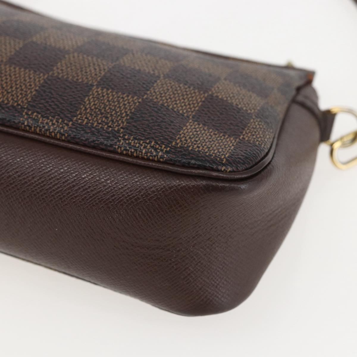 LOUIS VUITTON Damier Ebene Trousse Makeup Pouch N51982 LV Auth 159468