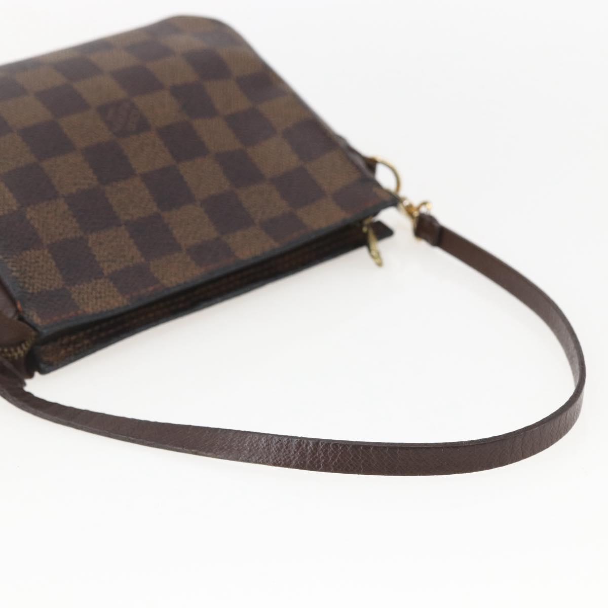 LOUIS VUITTON Damier Ebene Trousse Makeup Pouch N51982 LV Auth 159468