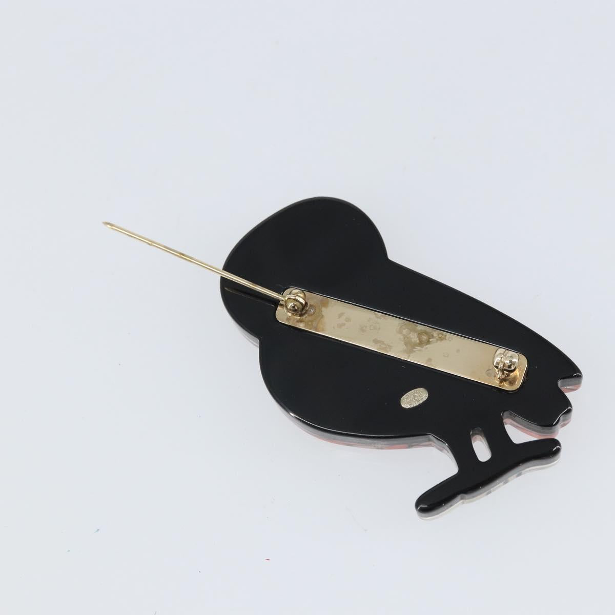 CHANEL Owl Brooch metal Pink CC Auth 159495V