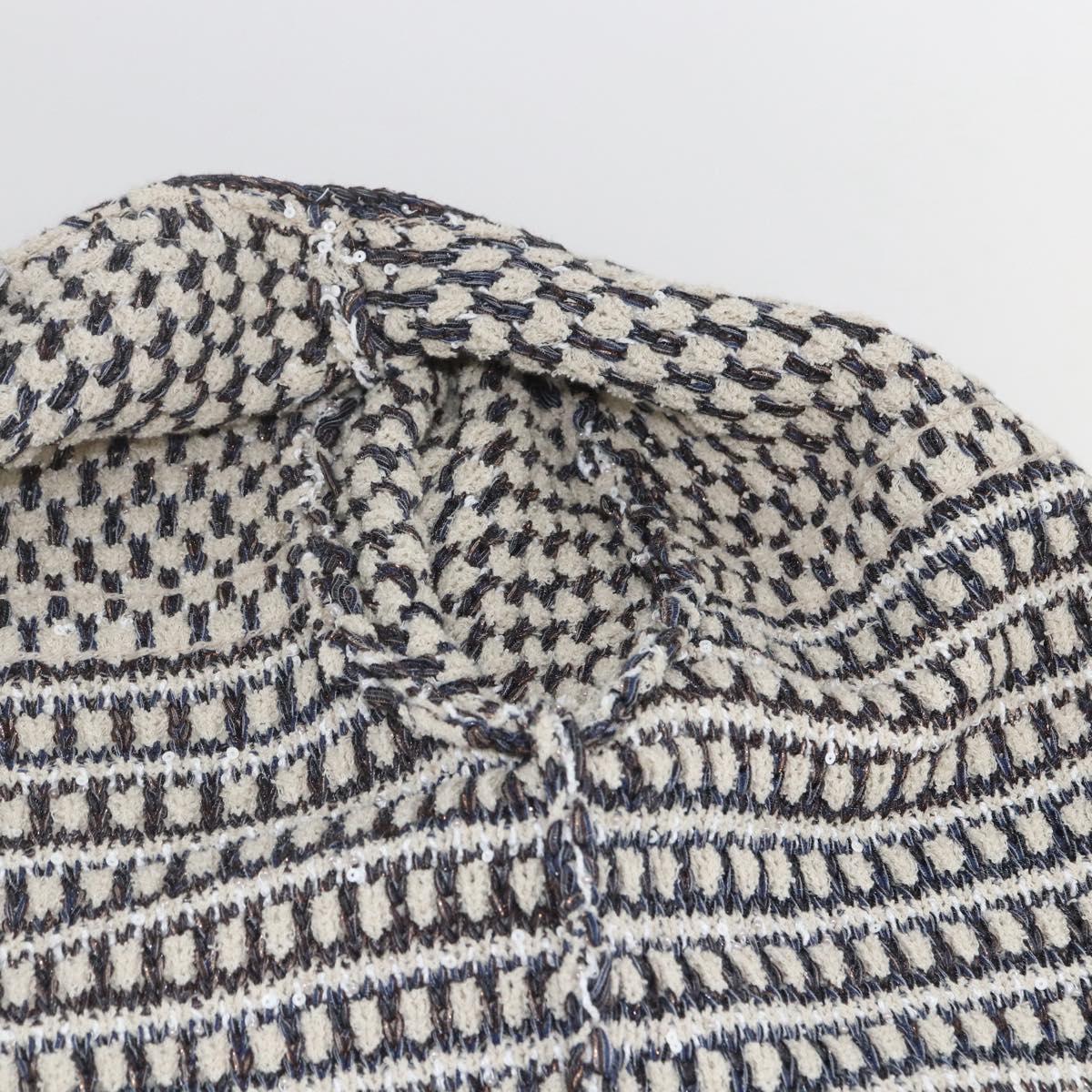 CHANEL No Collar Setup Tweed Multicolor CC Auth 159499SAM