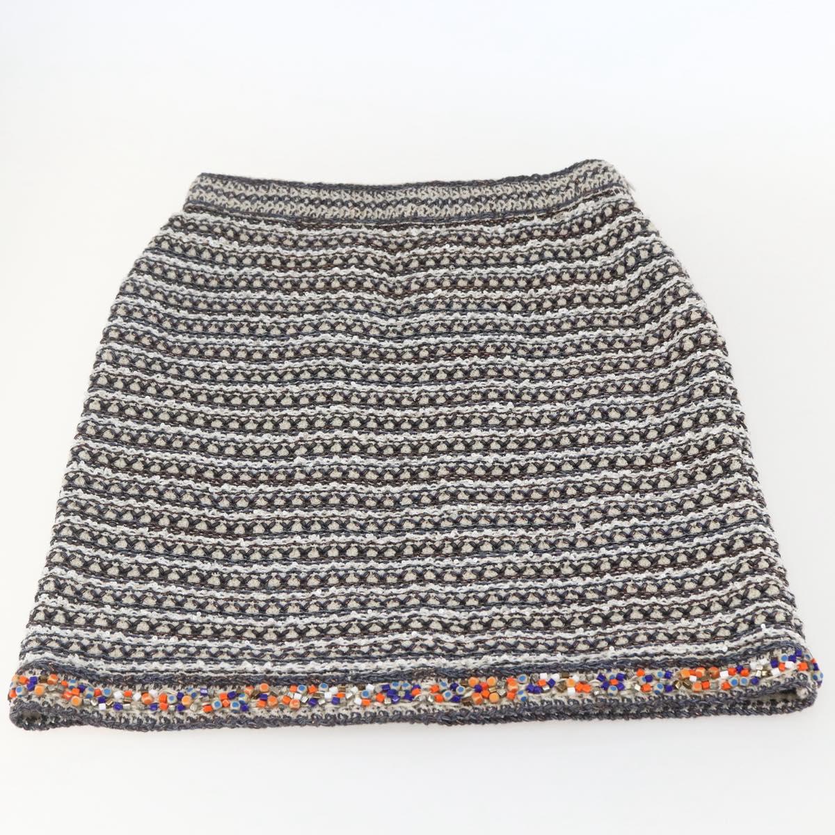 CHANEL No Collar Setup Tweed Multicolor CC Auth 159499SAM