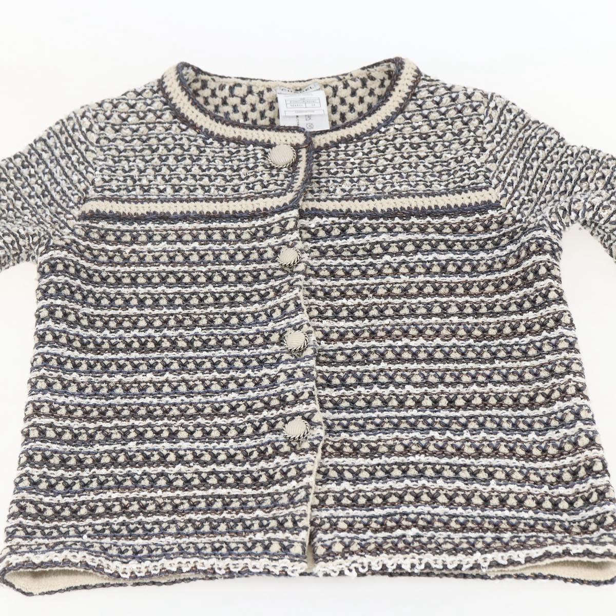 CHANEL No Collar Setup Tweed Multicolor CC Auth 159499SAM