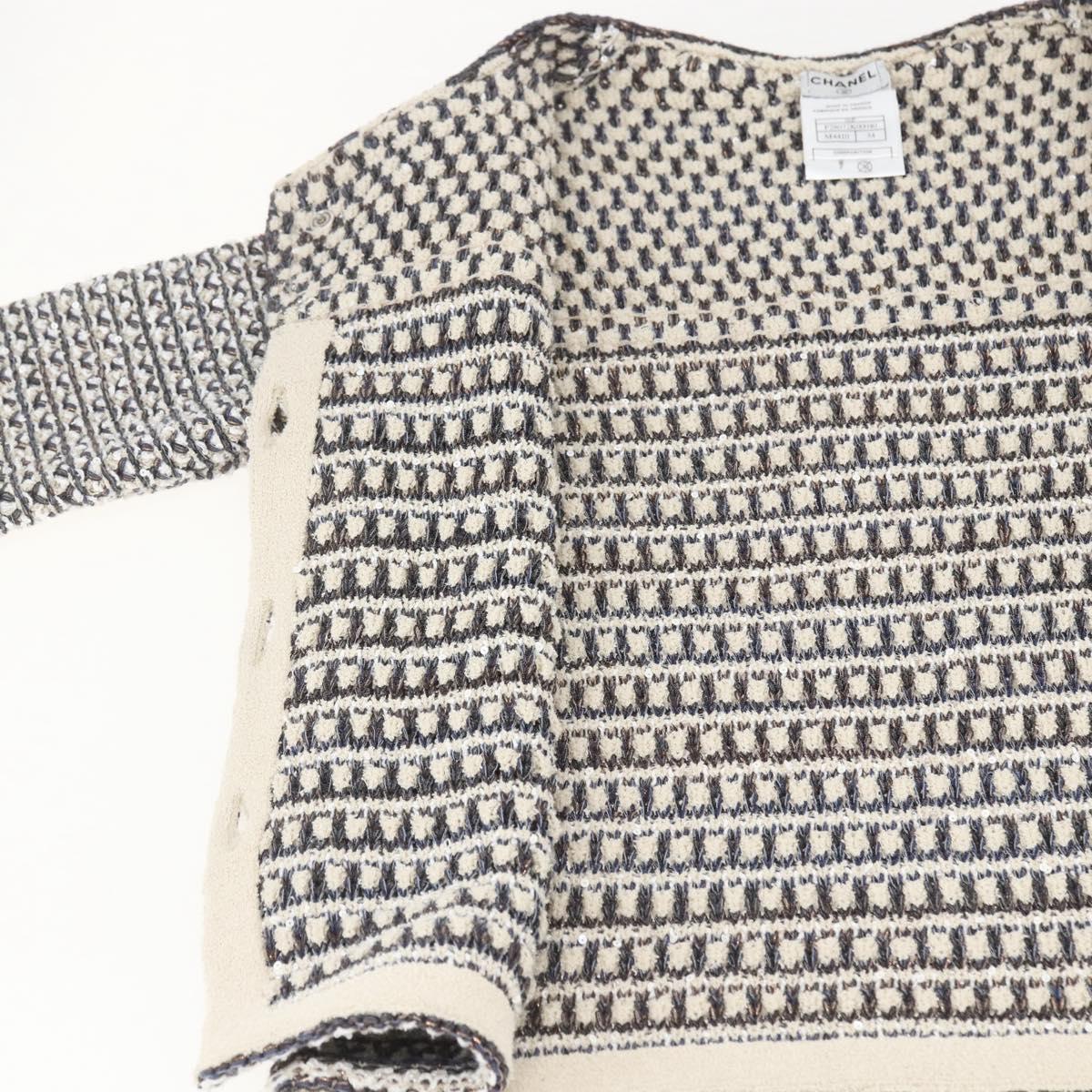 CHANEL No Collar Setup Tweed Multicolor CC Auth 159499SAM