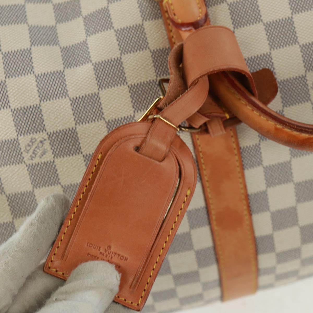 LOUIS VUITTON Damier Azur Keepall 50 Boston Bag N41430 LV Auth 159533V