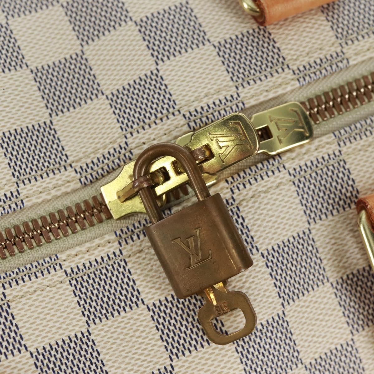 LOUIS VUITTON Damier Azur Keepall 50 Boston Bag N41430 LV Auth 159533V