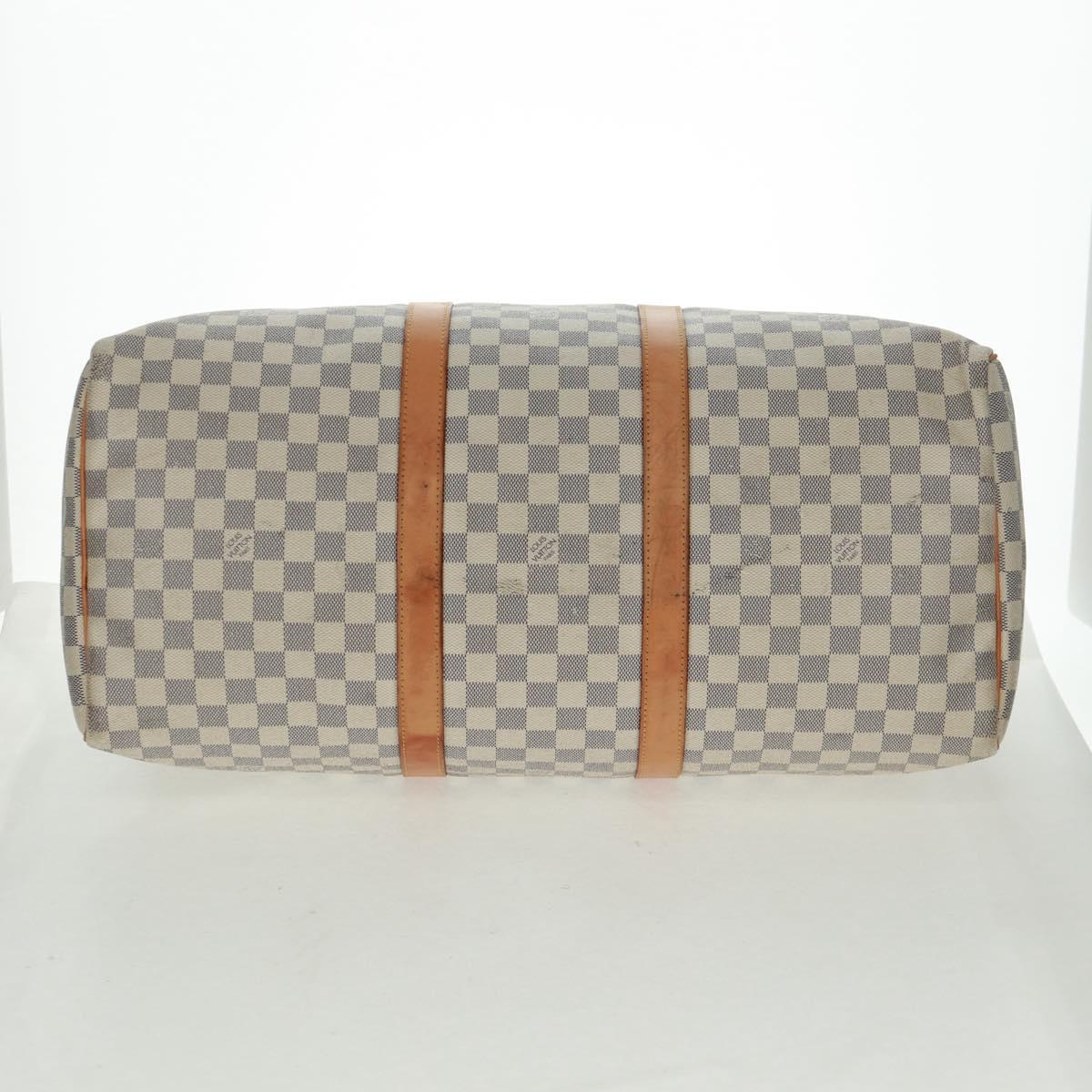 LOUIS VUITTON Damier Azur Keepall 50 Boston Bag N41430 LV Auth 159533V