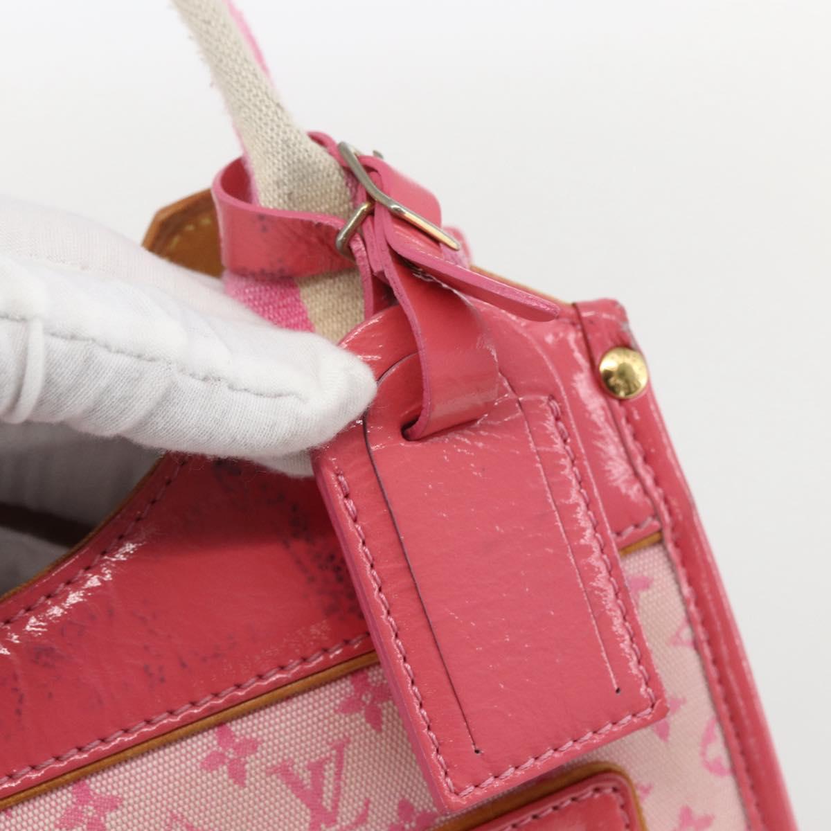 LOUIS VUITTON Monogram Mini Suck Catlin Hand Bag Pink Gold M92930 LV Auth 159562