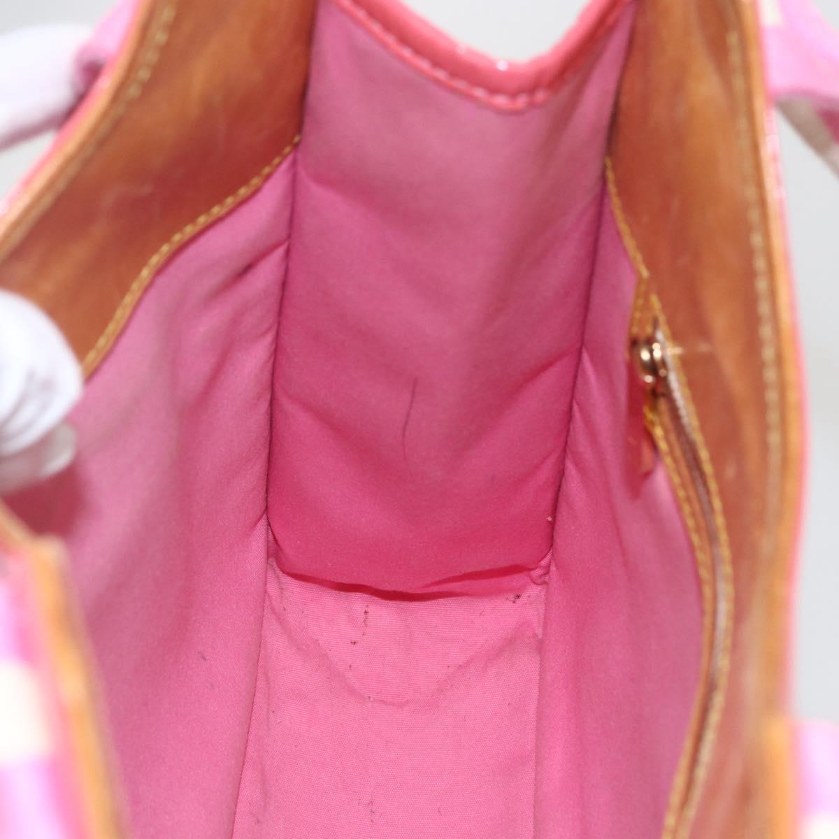 LOUIS VUITTON Monogram Mini Suck Catlin Hand Bag Pink Gold M92930 LV Auth 159562