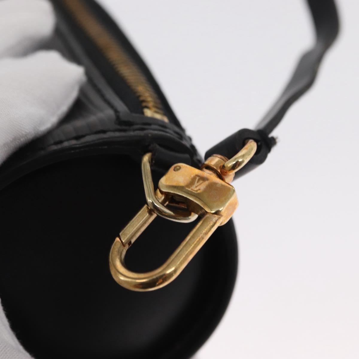 LOUIS VUITTON Epi Soufflot Pouch Pouch Black LV Auth 159569
