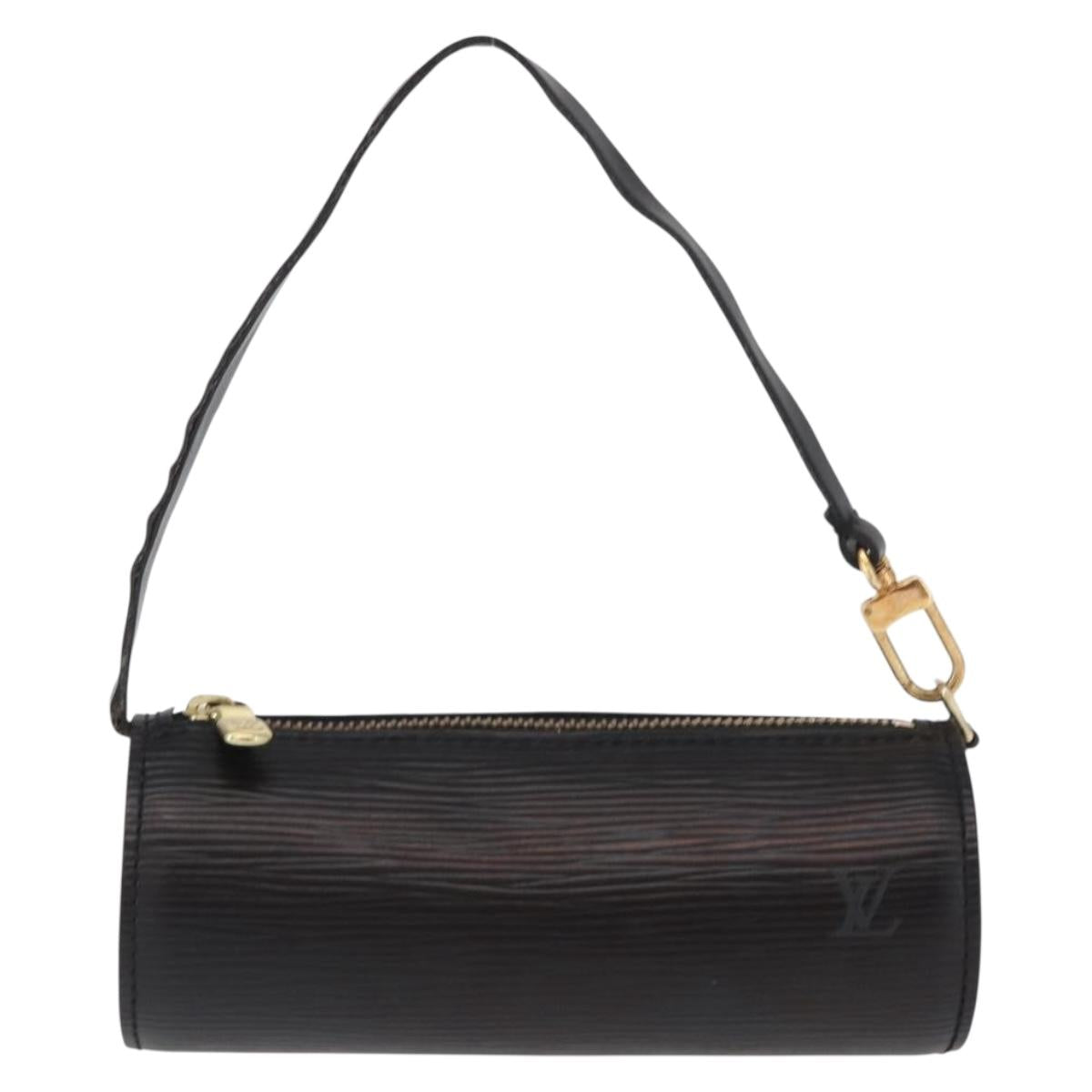 LOUIS VUITTON Epi Soufflot Pouch Pouch Black LV Auth 159569