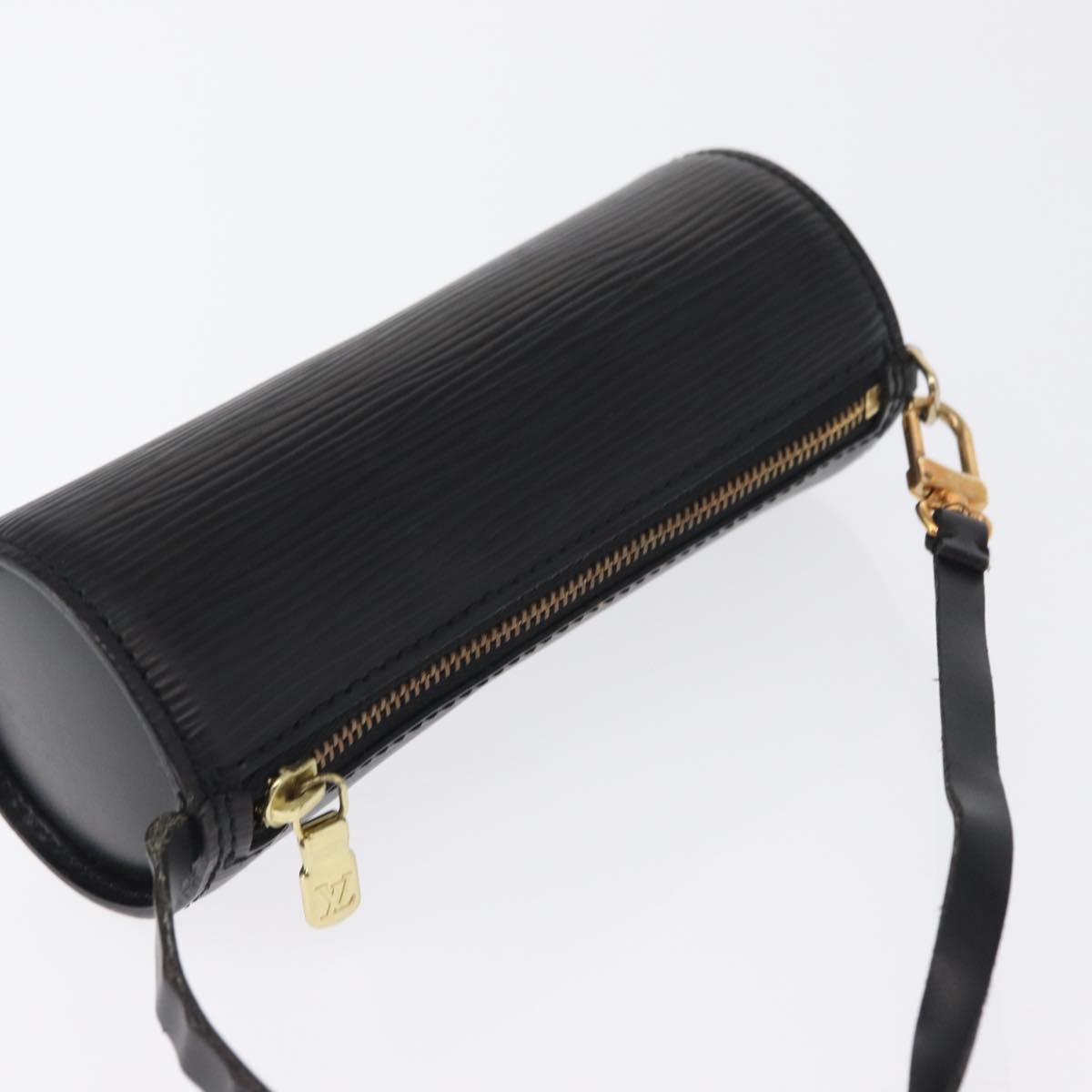 LOUIS VUITTON Epi Soufflot Pouch Pouch Black LV Auth 159569