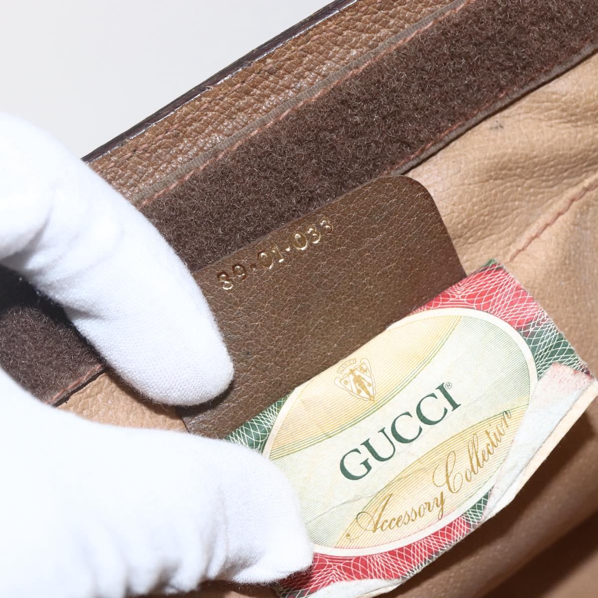 GUCCI GG Supreme Web Sherry Line Clutch Bag PVC Red Beige 89 01 033 Auth 159573