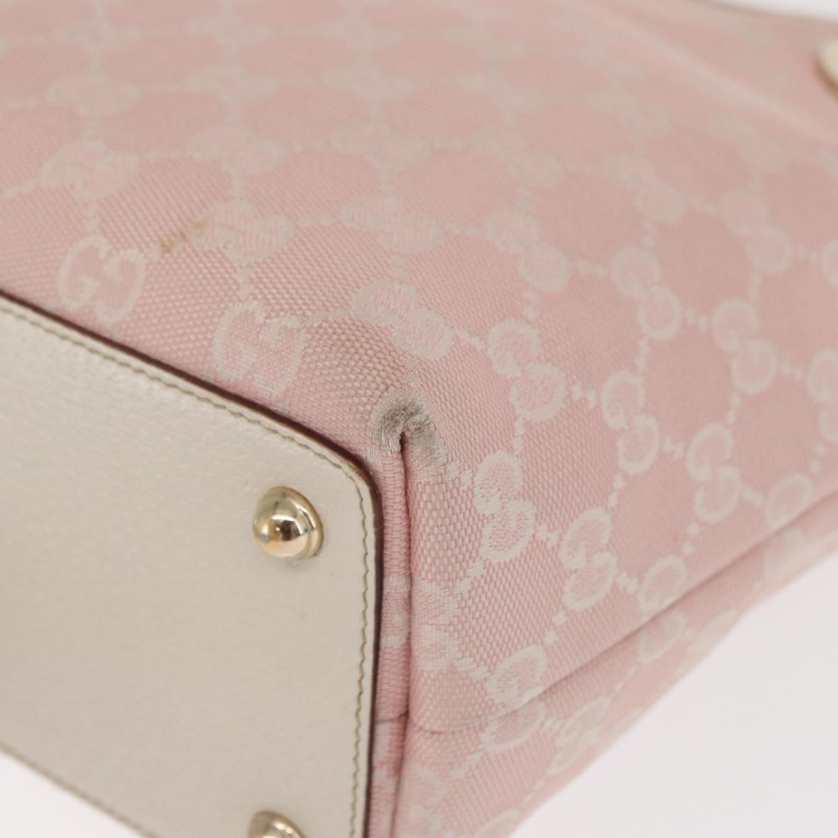 GUCCI GG Canvas Tote Bag Pink Gold 120840 Auth 159575