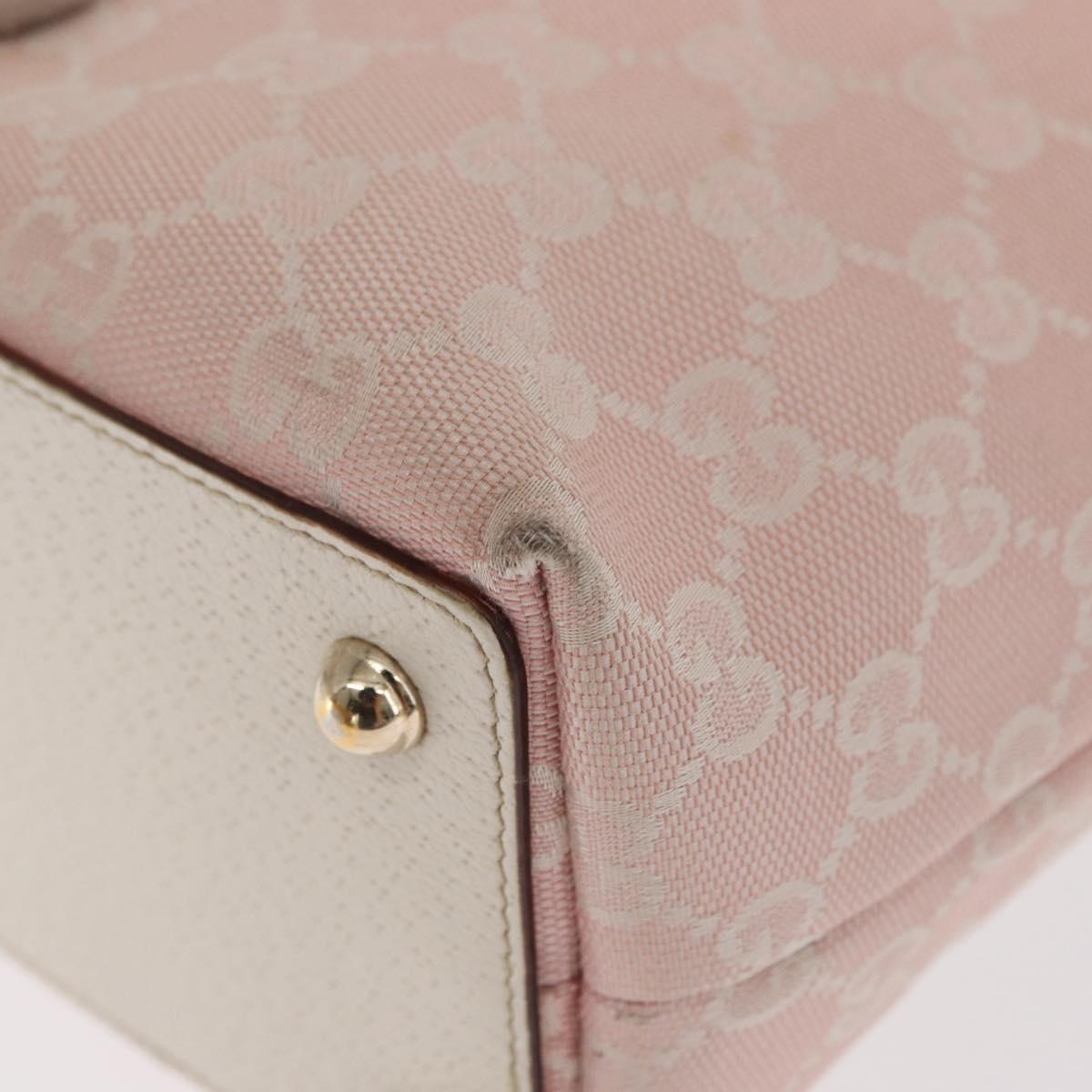 GUCCI GG Canvas Tote Bag Pink Gold 120840 Auth 159575