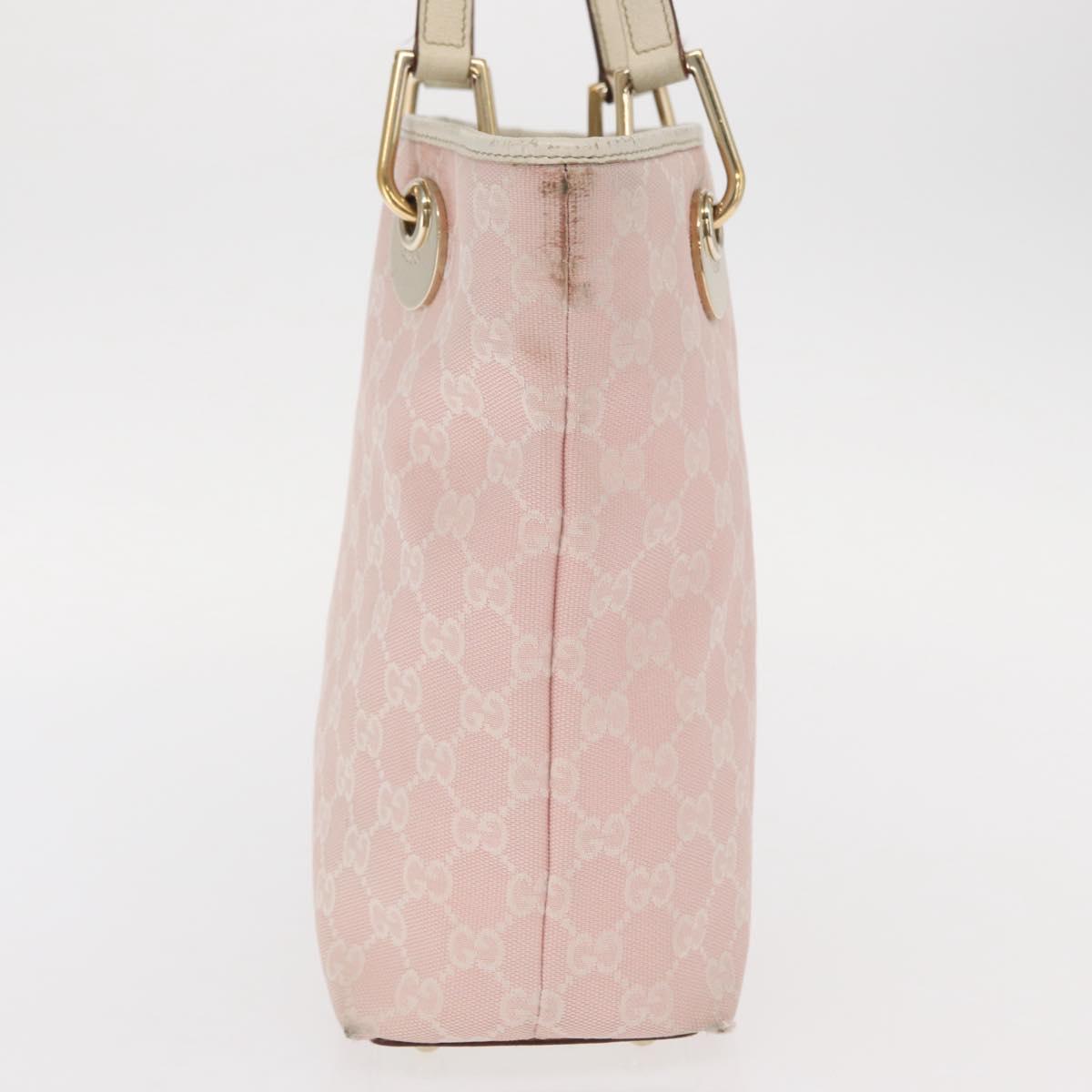 GUCCI GG Canvas Tote Bag Pink Gold 120840 Auth 159575
