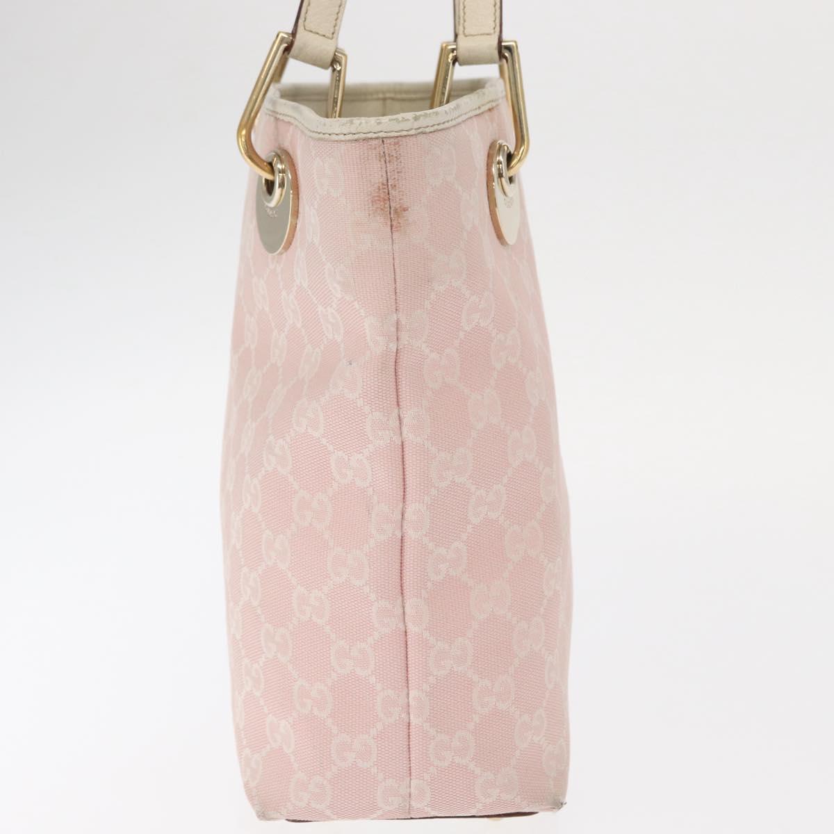 GUCCI GG Canvas Tote Bag Pink Gold 120840 Auth 159575