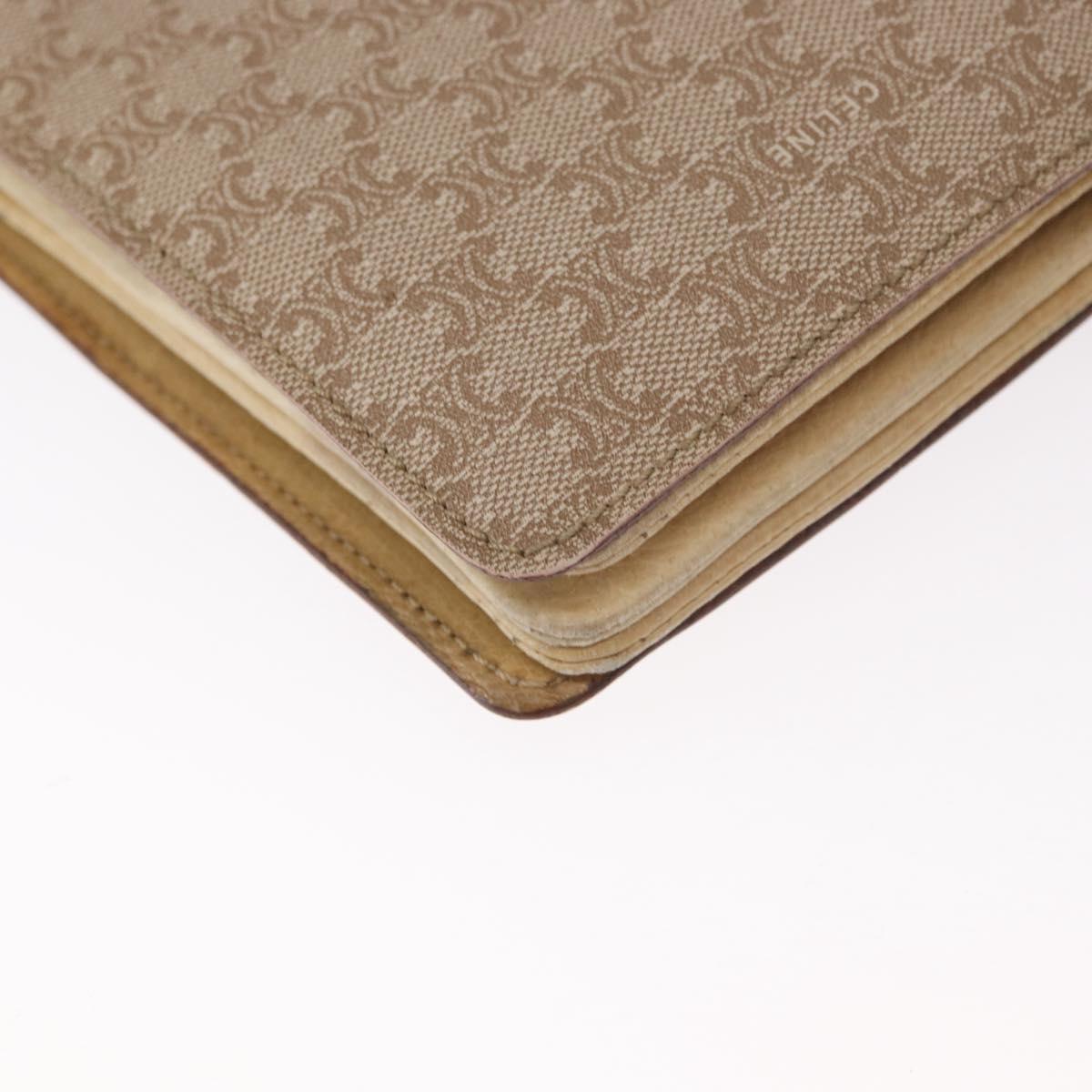 CELINE Macadam Canvas Shoulder Bag PVC Beige Gold Auth 159576