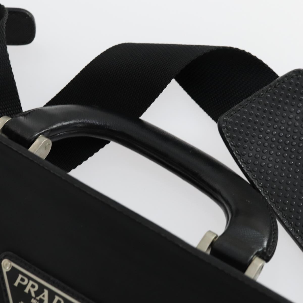 PRADA Garment Cover Nylon Black Silver Auth 159585