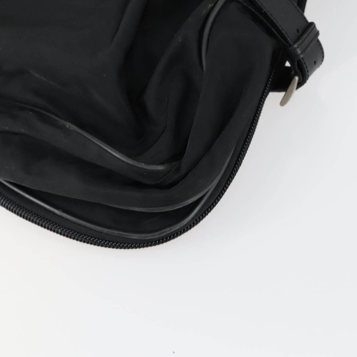 PRADA Garment Cover Nylon Black Silver Auth 159585