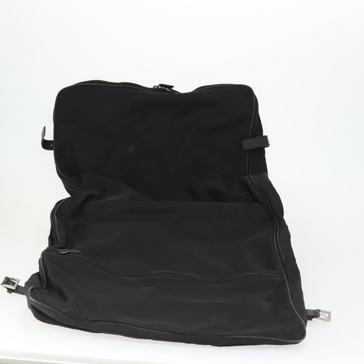 PRADA Garment Cover Nylon Black Silver Auth 159585