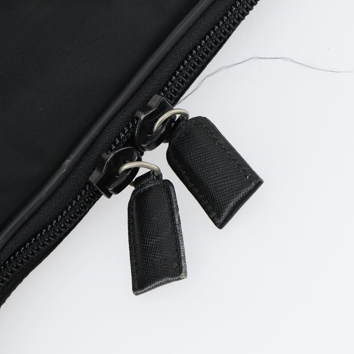 PRADA Garment Cover Nylon Black Silver Auth 159585