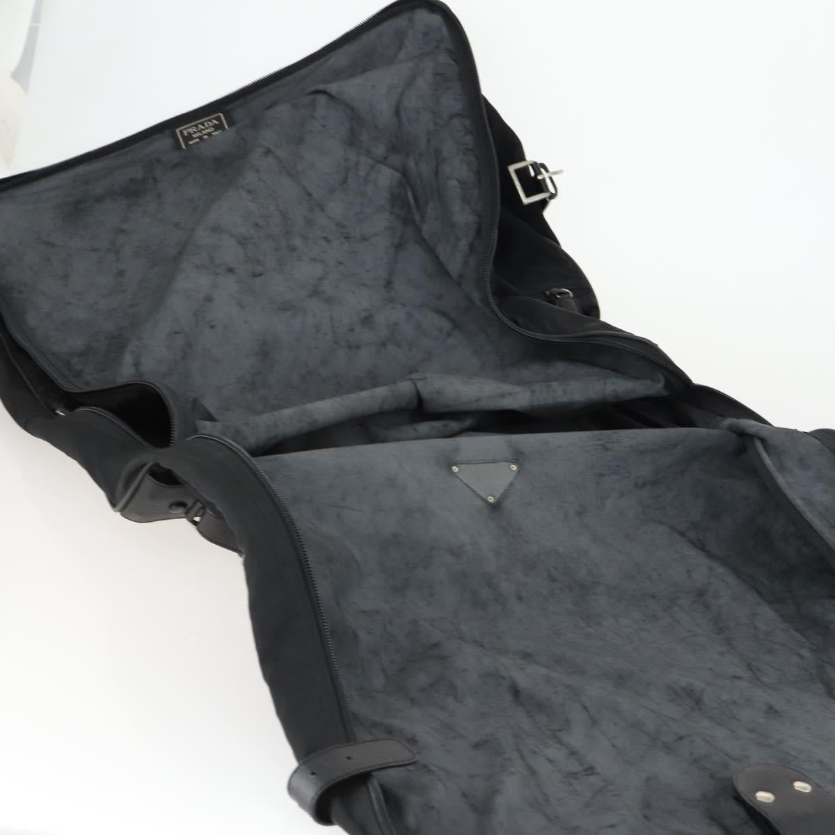 PRADA Garment Cover Nylon Black Silver Auth 159585