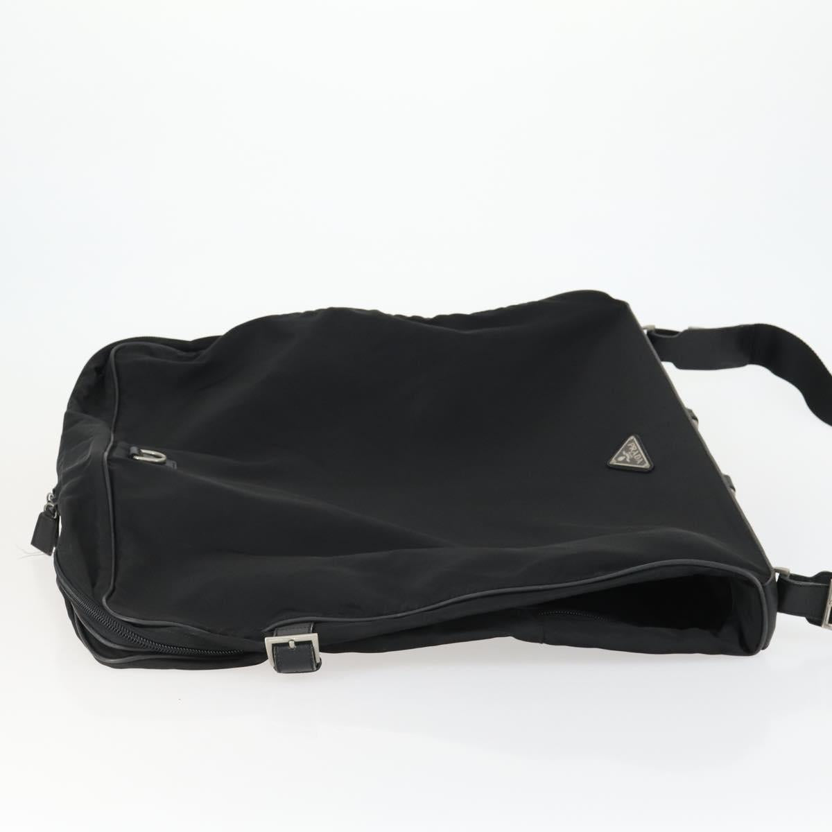 PRADA Garment Cover Nylon Black Silver Auth 159585