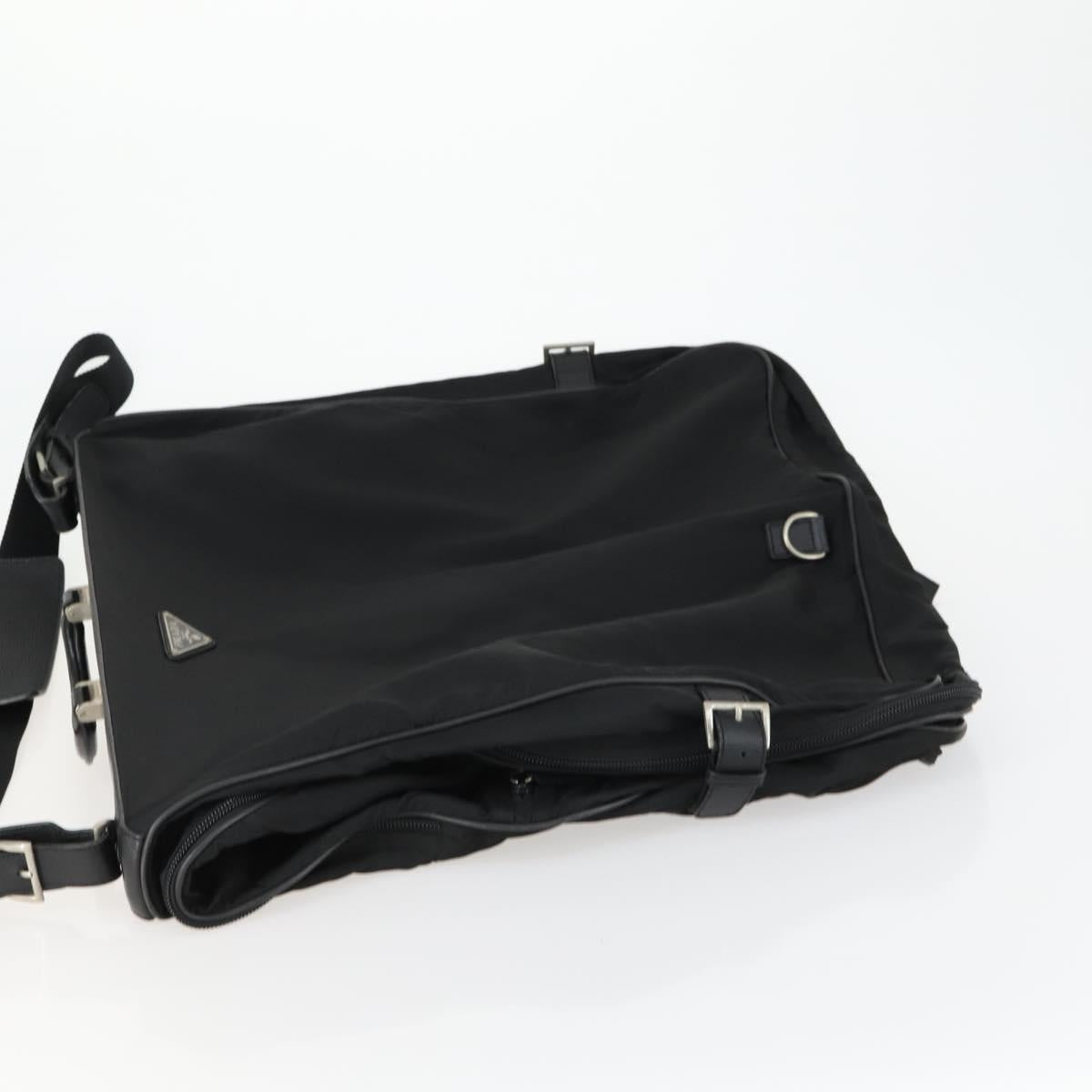 PRADA Garment Cover Nylon Black Silver Auth 159585