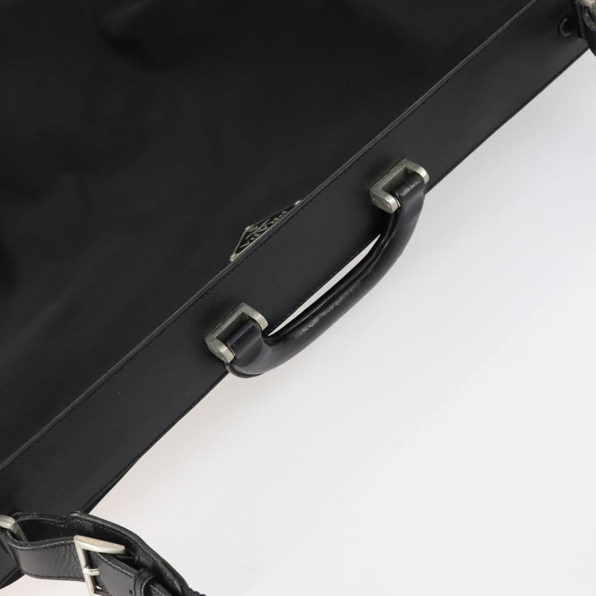 PRADA Garment Cover Nylon Black Silver Auth 159585