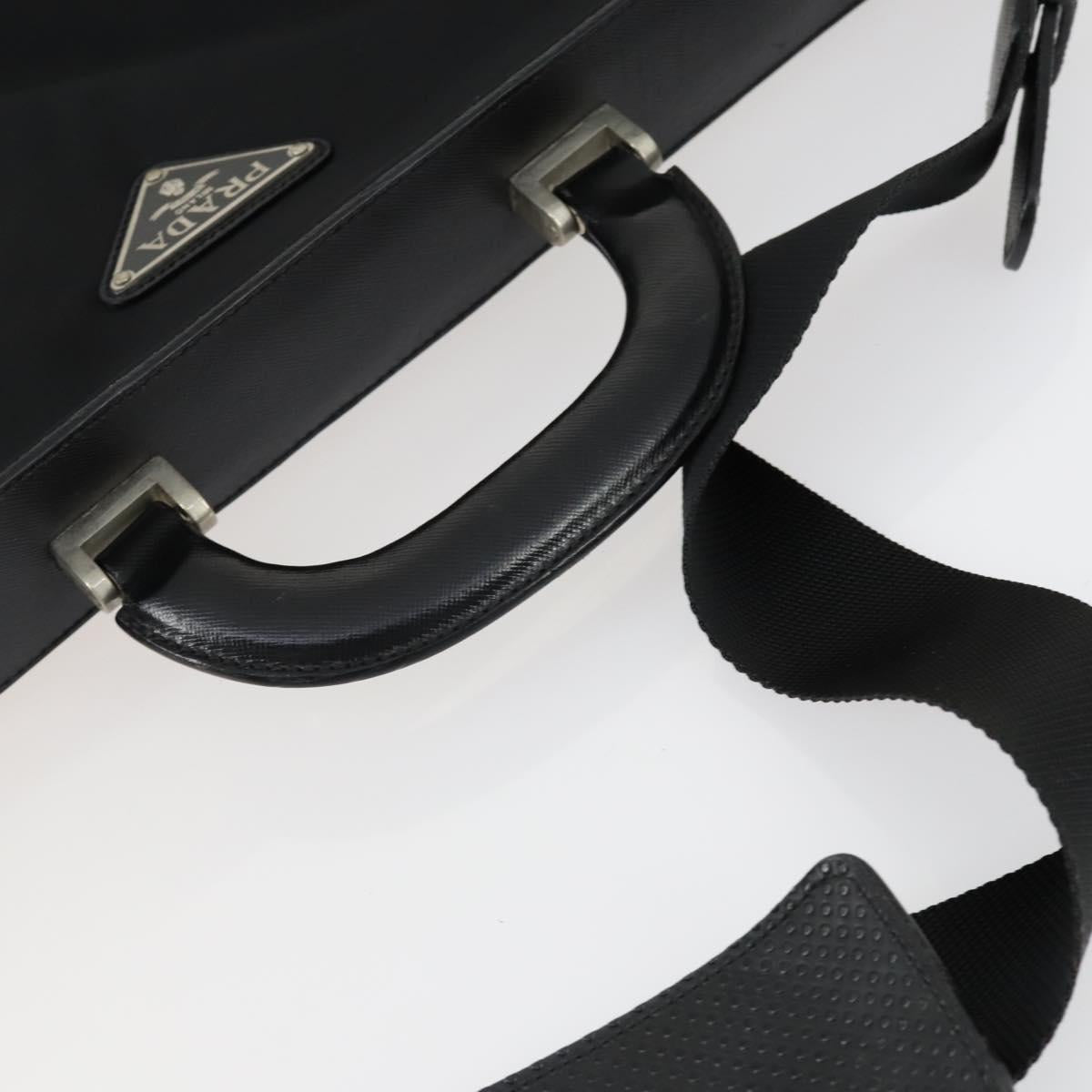 PRADA Garment Cover Nylon Black Silver Auth 159585