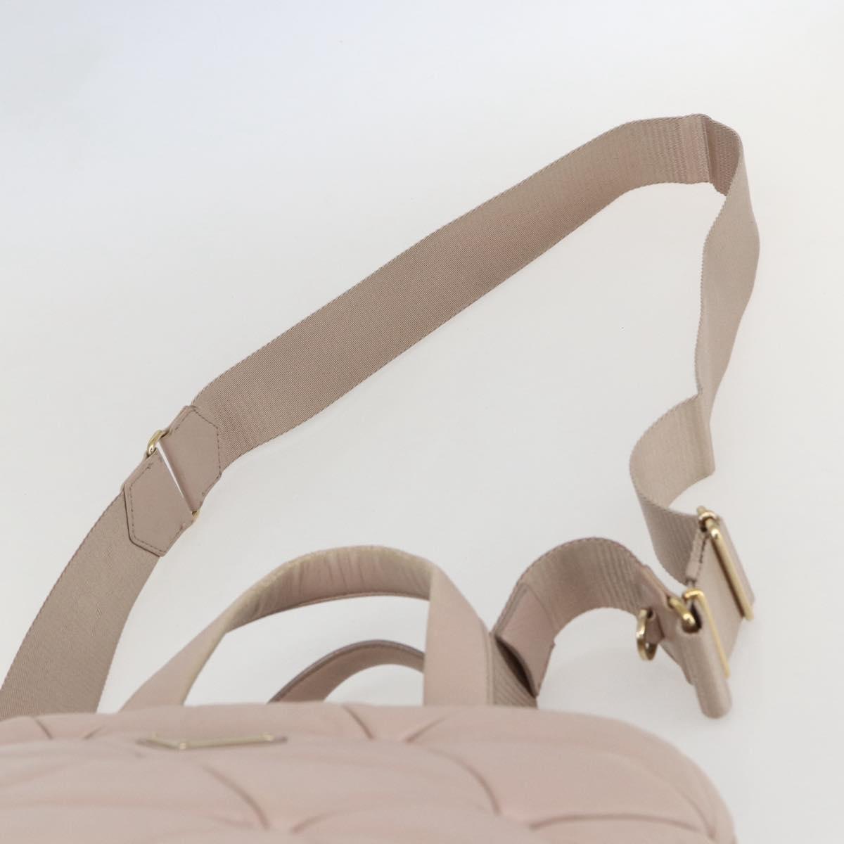 PRADA Hand Bag Leather 2way Pink Gold Auth 159590