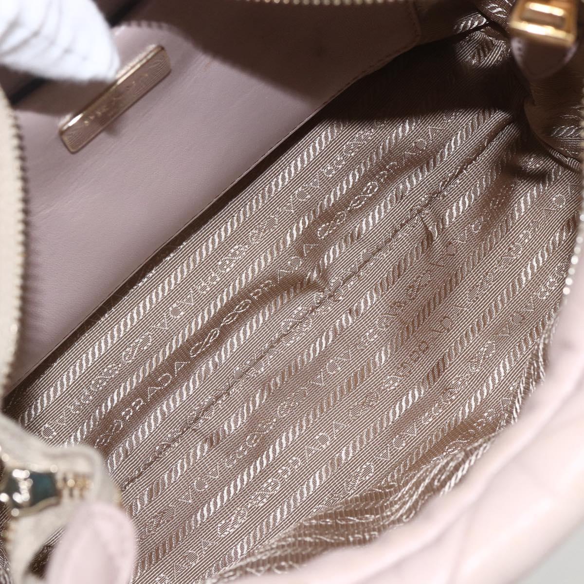PRADA Hand Bag Leather 2way Pink Gold Auth 159590
