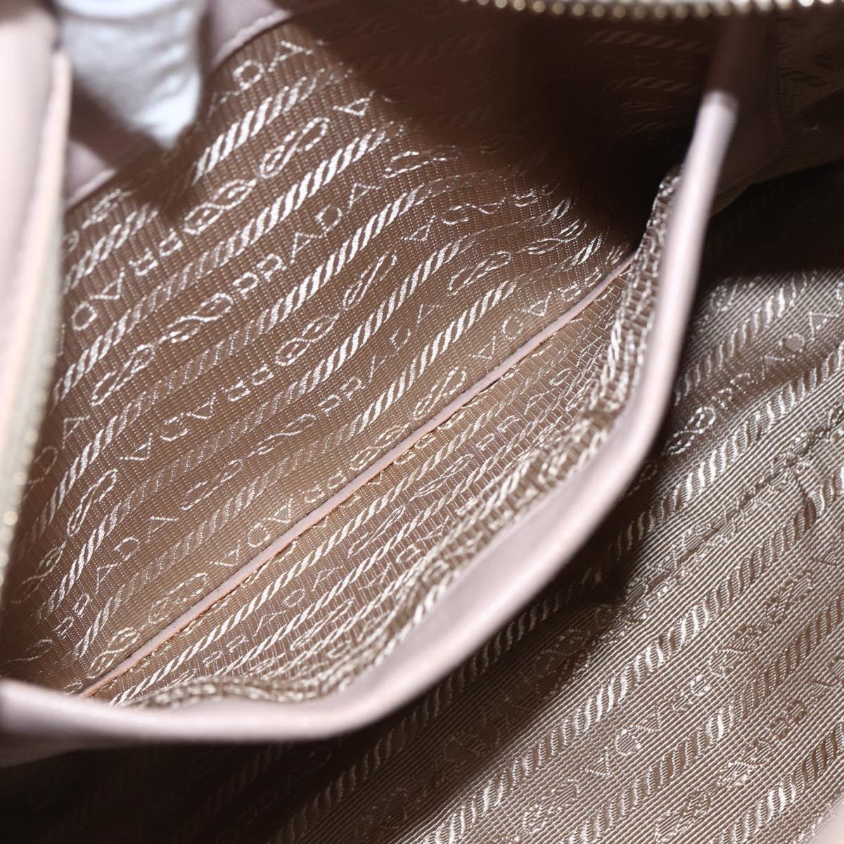 PRADA Hand Bag Leather 2way Pink Gold Auth 159590