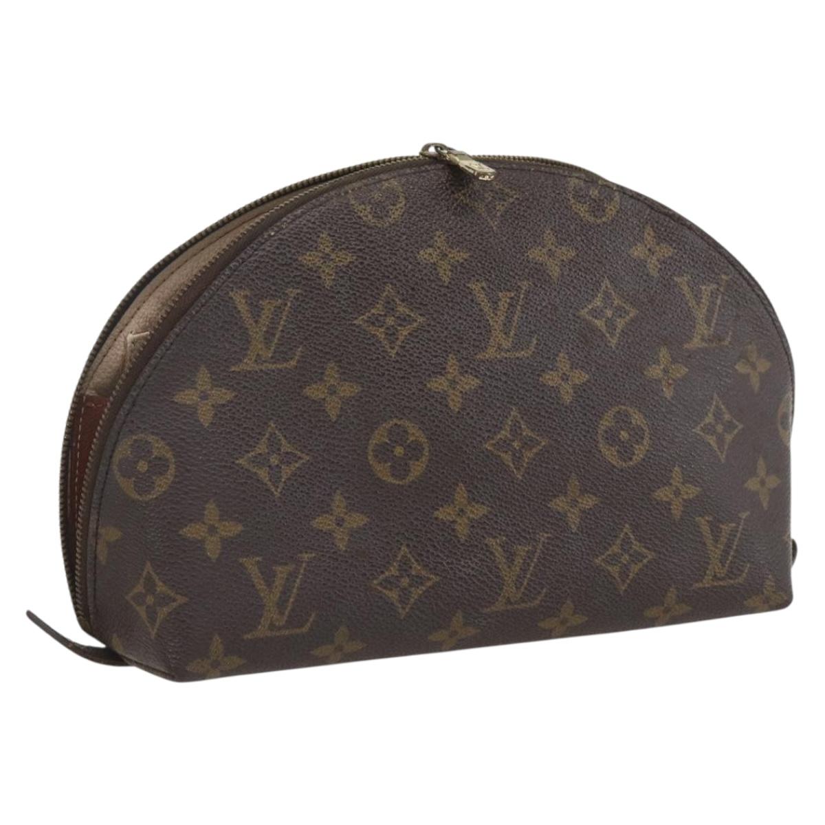 LOUIS VUITTON Monogram Trousse Demi Ronde Cosmetic Pouch M47520 LV Auth 159591