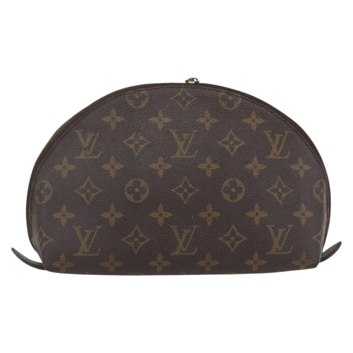 LOUIS VUITTON Monogram Trousse Demi Ronde Cosmetic Pouch M47520 LV Auth 159591