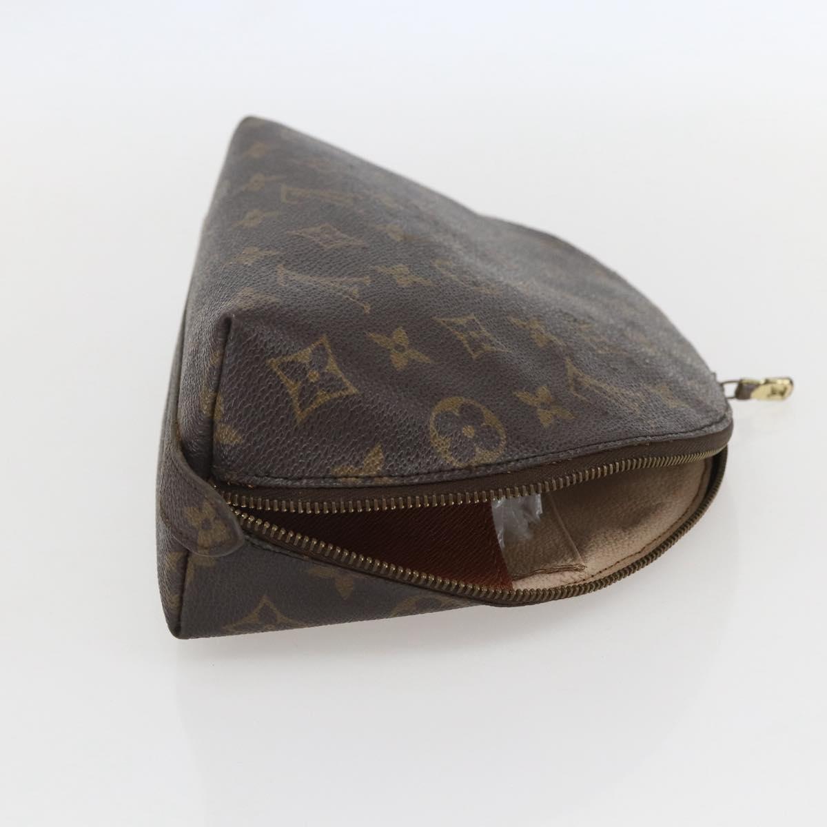 LOUIS VUITTON Monogram Trousse Demi Ronde Cosmetic Pouch M47520 LV Auth 159591