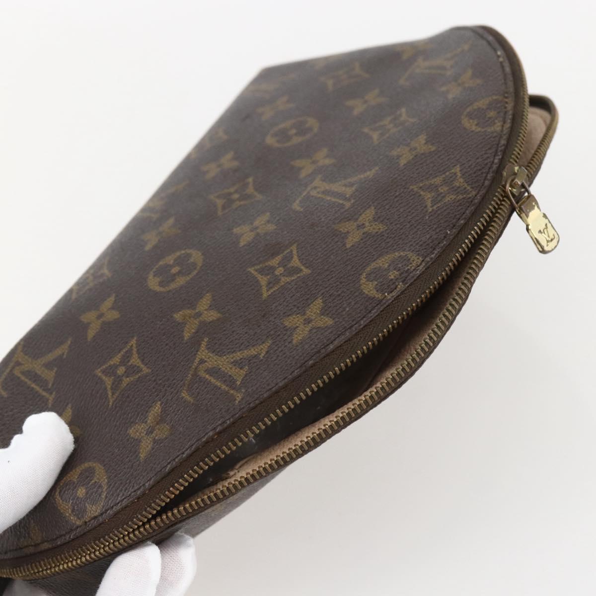 LOUIS VUITTON Monogram Trousse Demi Ronde Cosmetic Pouch M47520 LV Auth 159591