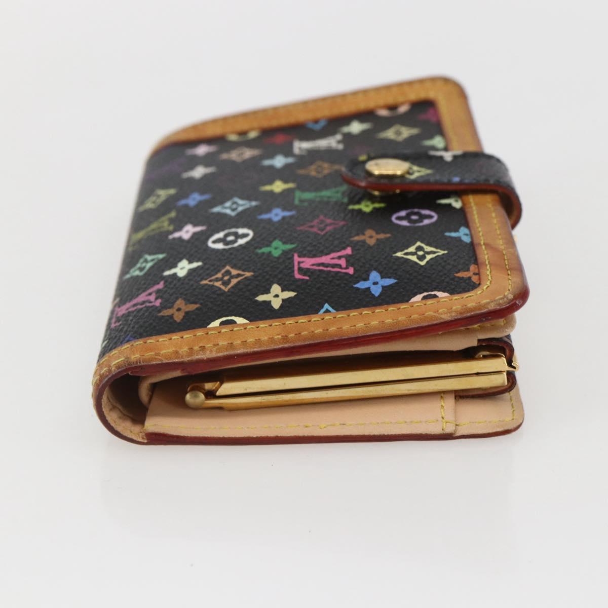 LOUIS VUITTON Multicolor Portefeuille Viennois Wallet Black M92988 Auth 159599
