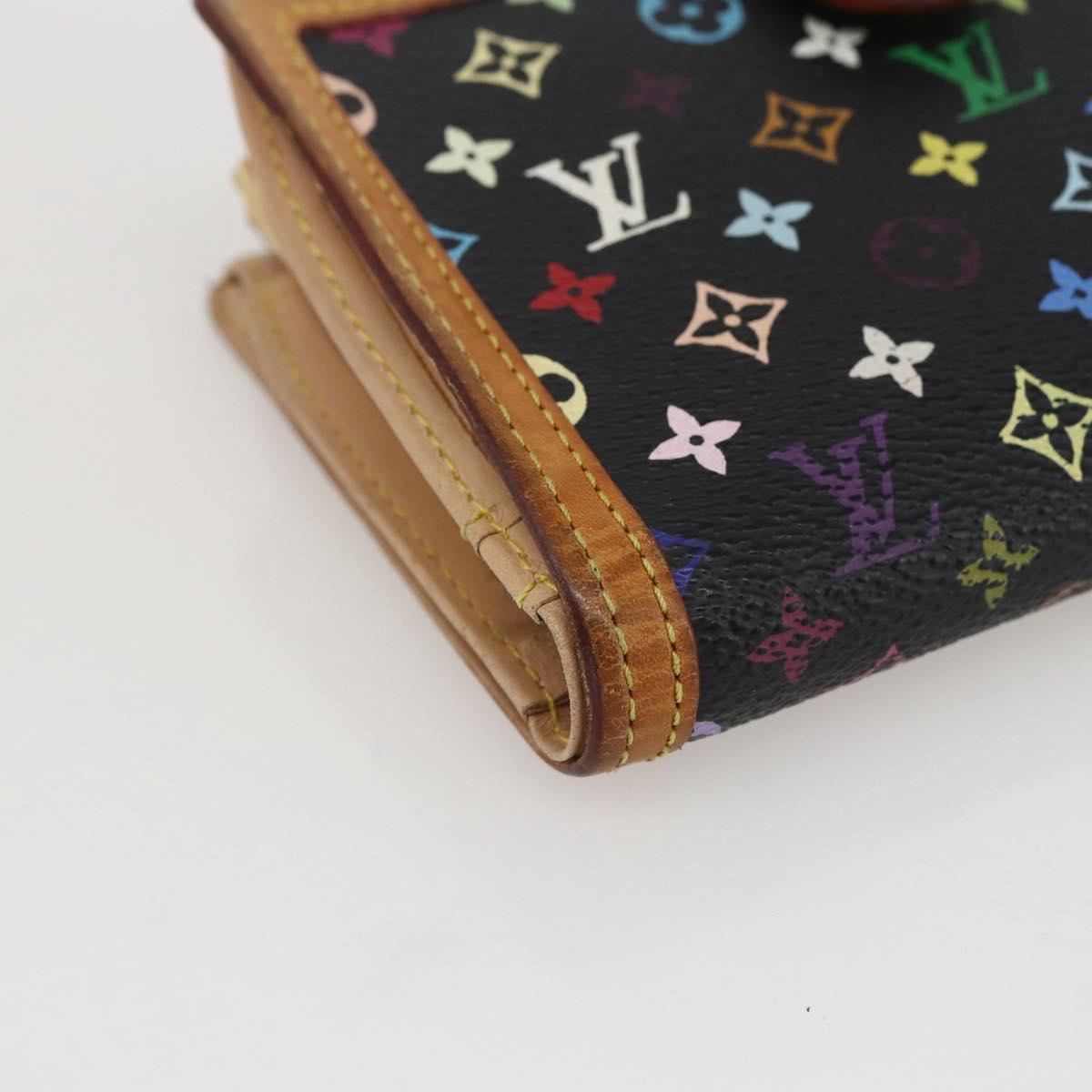 LOUIS VUITTON Multicolor Portefeuille Viennois Wallet Black M92988 Auth 159599